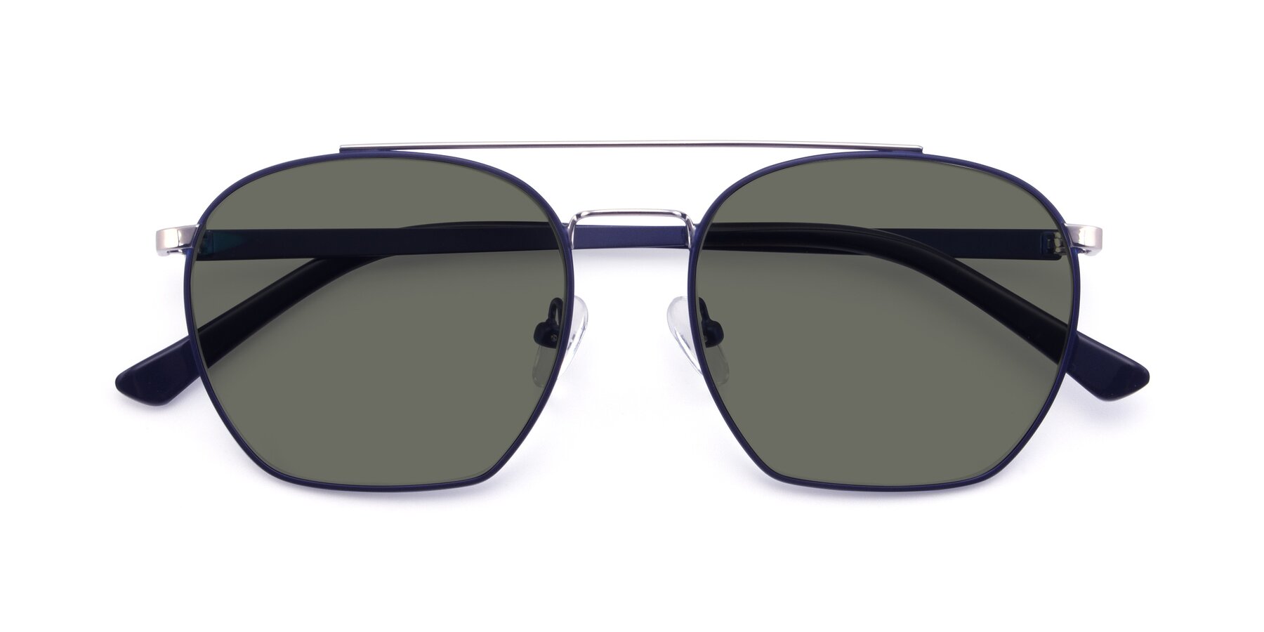 Folded Front of 9425 in Blue-Silver with Gray Polarized Lenses