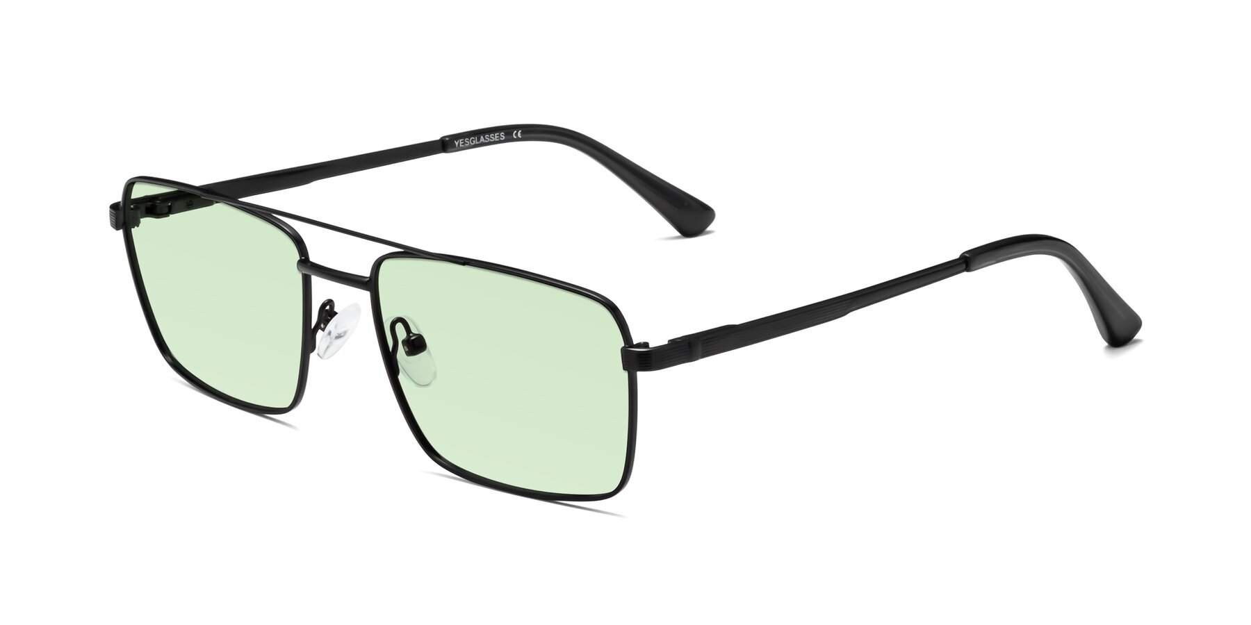 Angle of Beckum in Black with Light Green Tinted Lenses