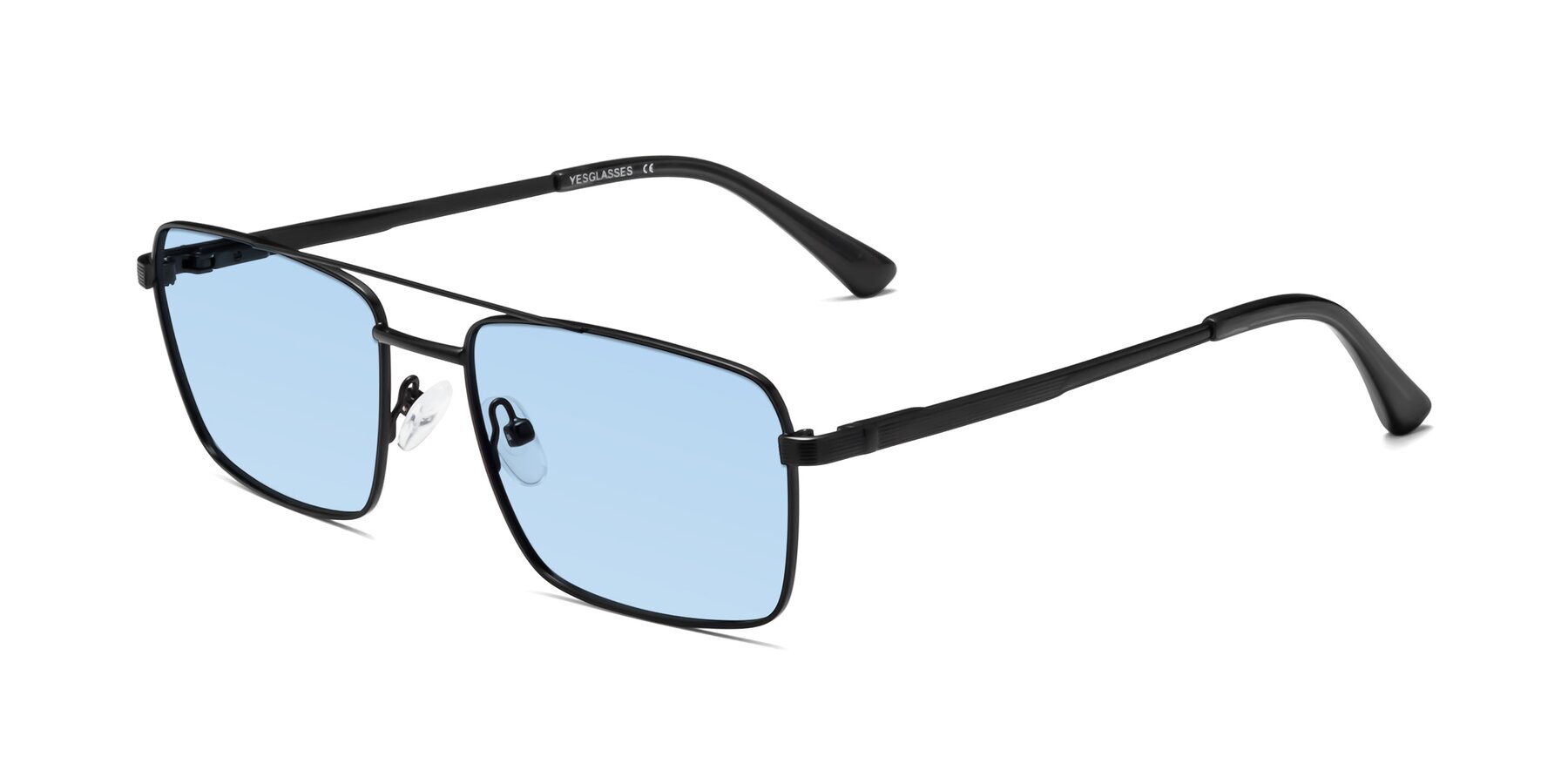 Angle of Beckum in Black with Light Blue Tinted Lenses