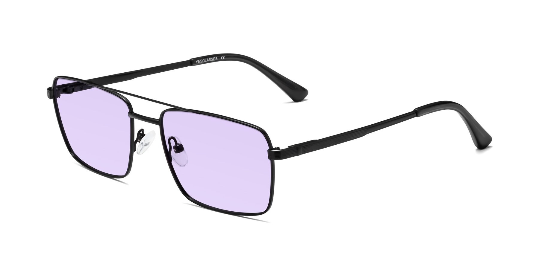 Angle of Beckum in Black with Light Purple Tinted Lenses