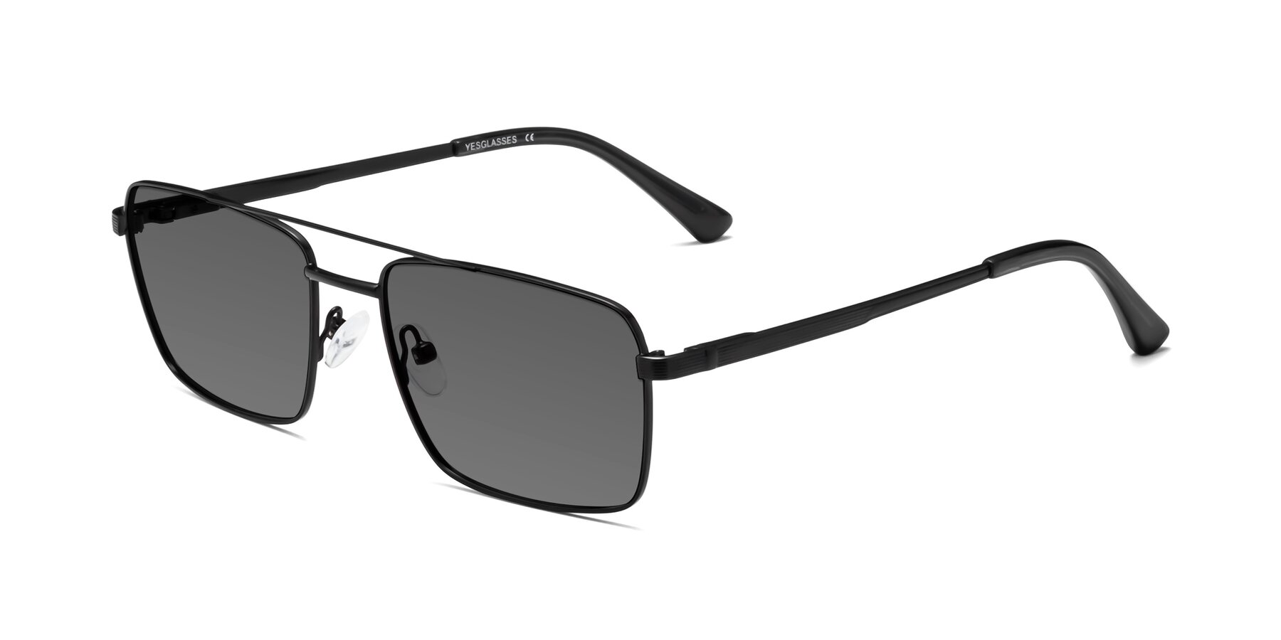 Angle of Beckum in Black with Medium Gray Tinted Lenses
