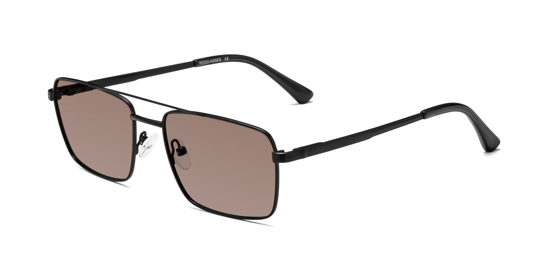 Angle of Beckum in Black with Medium Brown Tinted Lenses