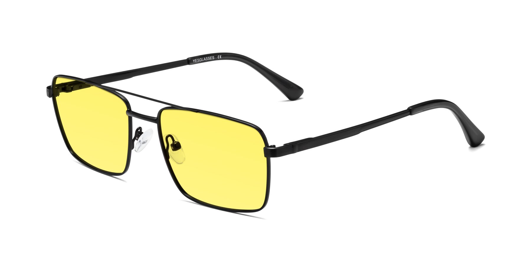 Angle of Beckum in Black with Medium Yellow Tinted Lenses