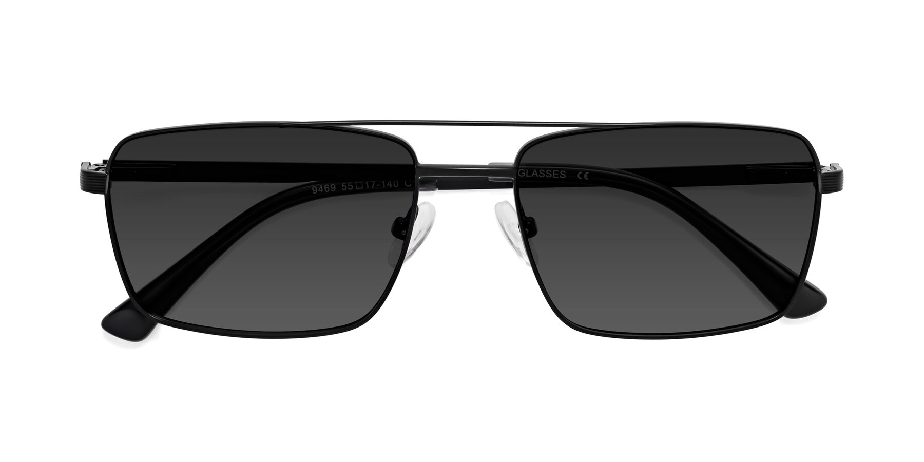 Folded Front of Beckum in Black with Gray Tinted Lenses
