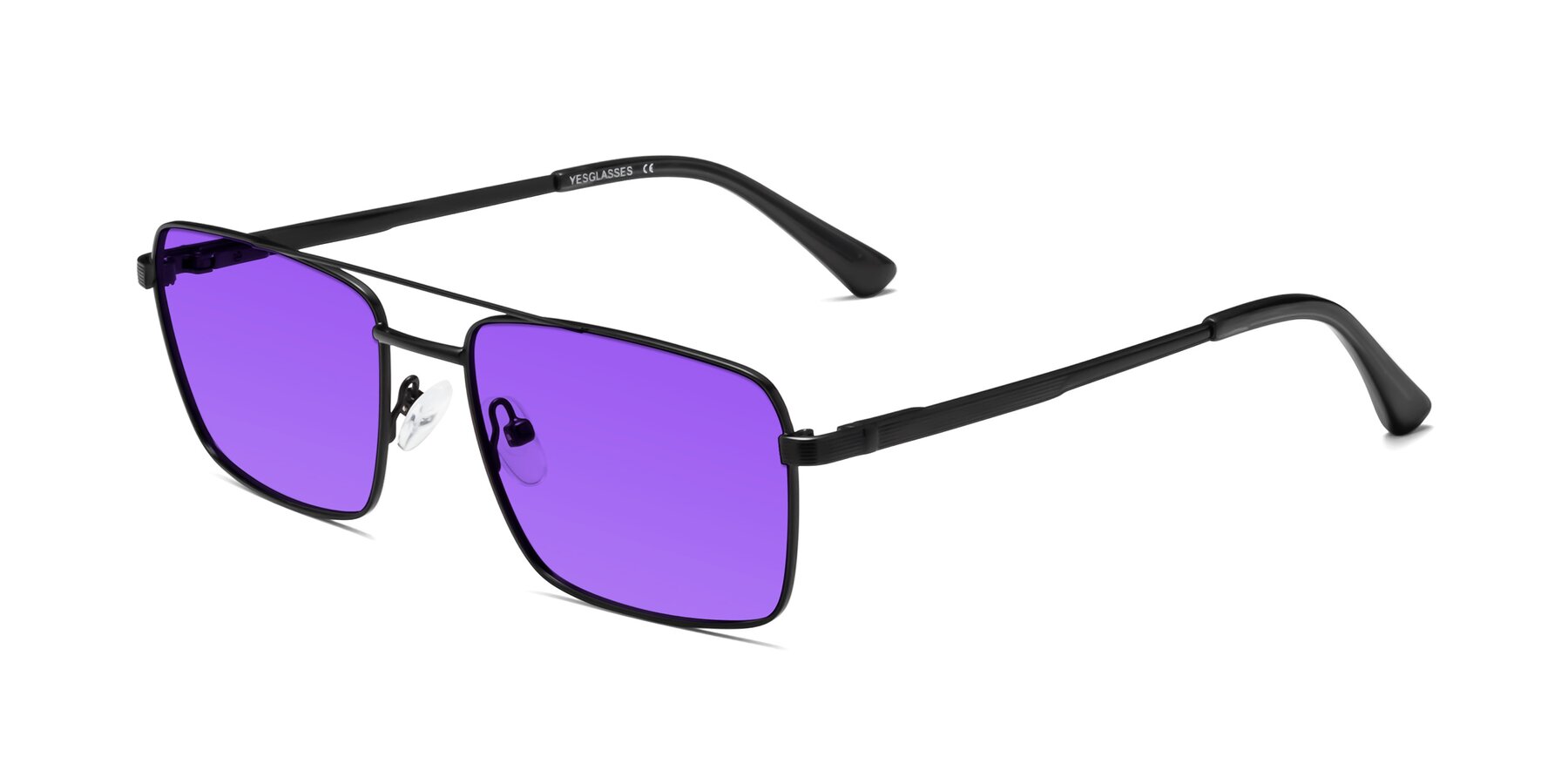 Angle of Beckum in Black with Purple Tinted Lenses
