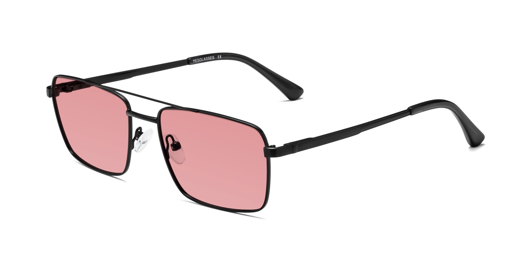 Angle of Beckum in Black with Medium Garnet Tinted Lenses