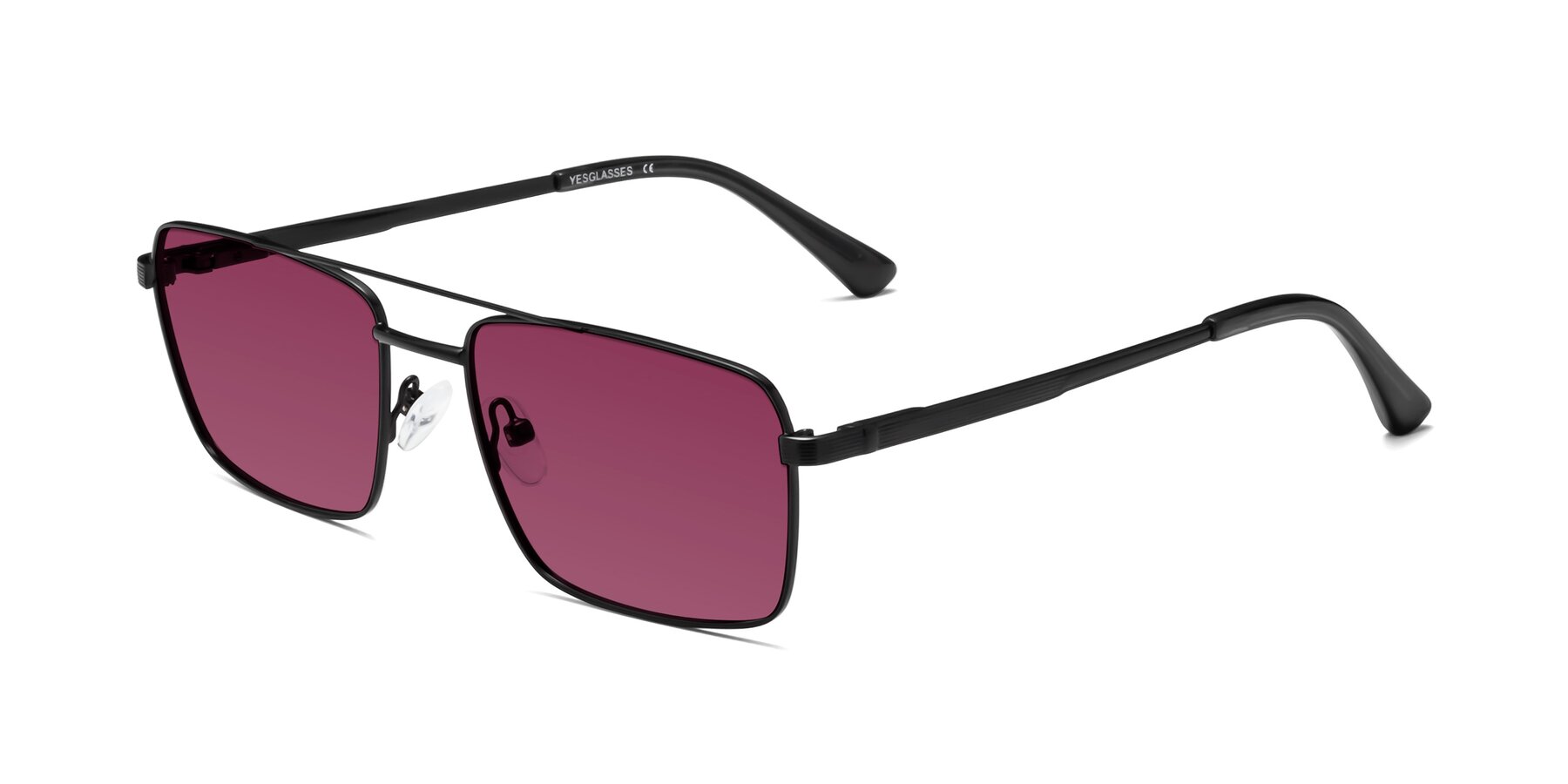 Angle of Beckum in Black with Wine Tinted Lenses