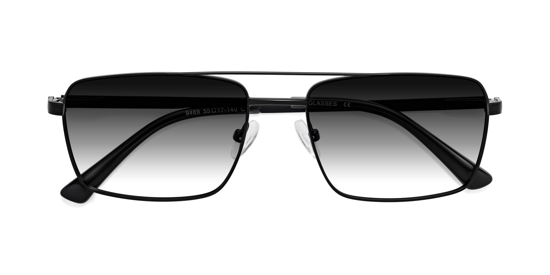 Folded Front of Beckum in Black with Gray Gradient Lenses