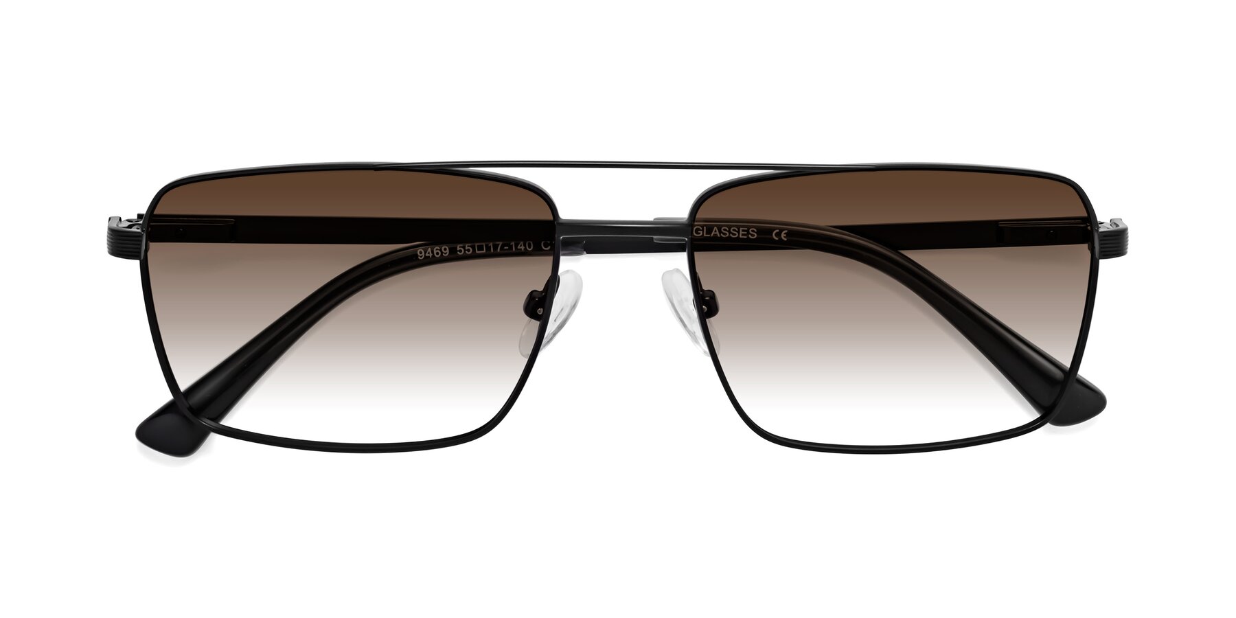 Folded Front of Beckum in Black with Brown Gradient Lenses