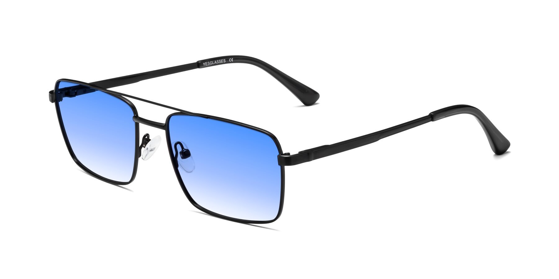 Angle of Beckum in Black with Blue Gradient Lenses