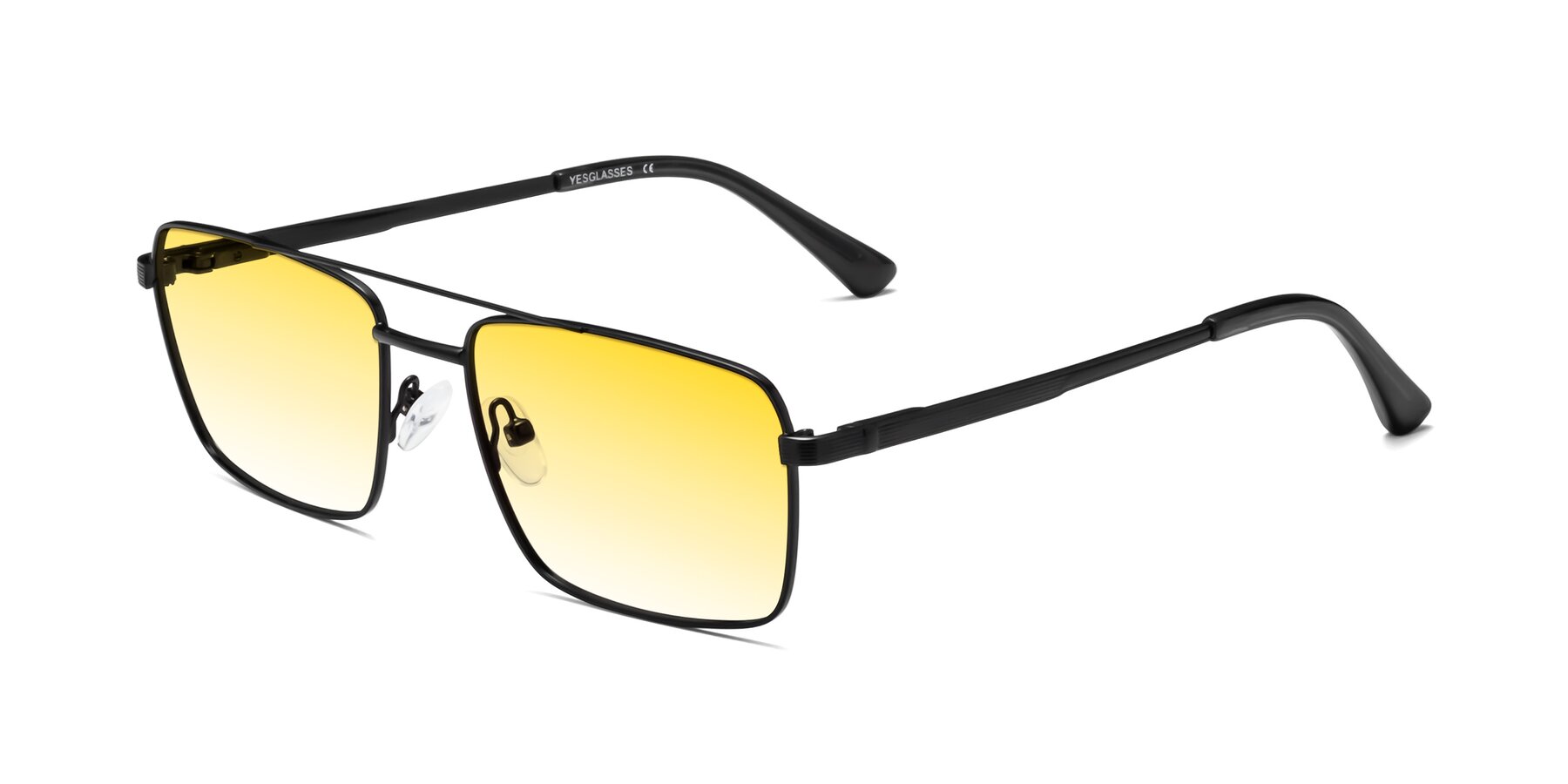 Angle of Beckum in Black with Yellow Gradient Lenses