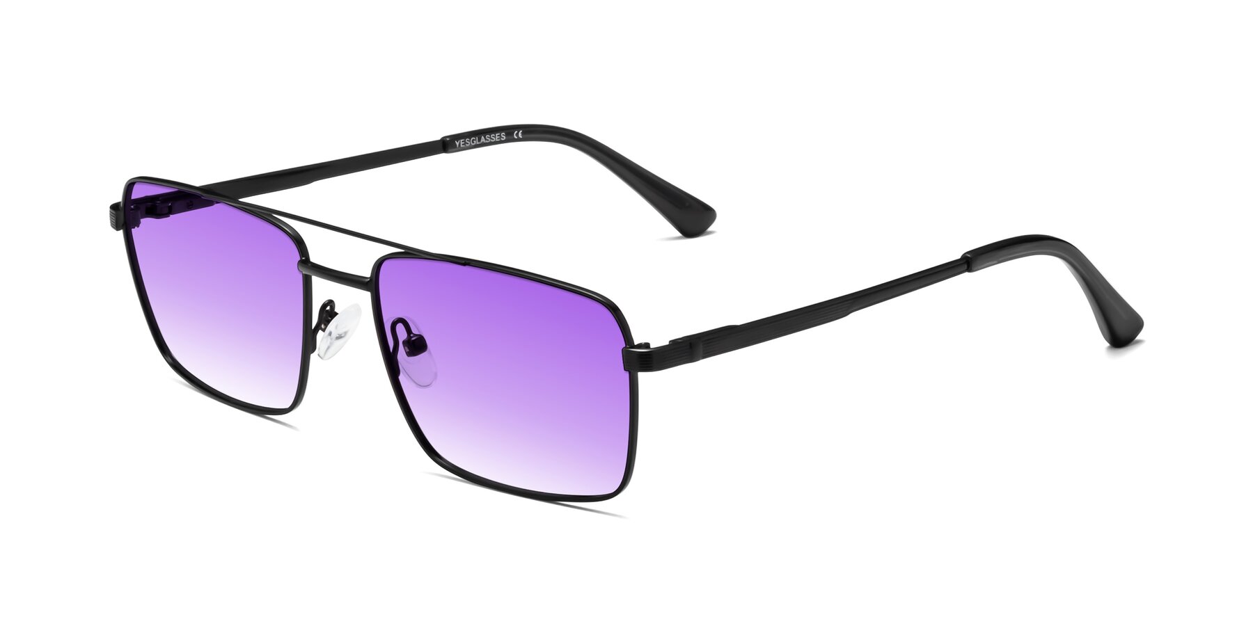 Angle of Beckum in Black with Purple Gradient Lenses