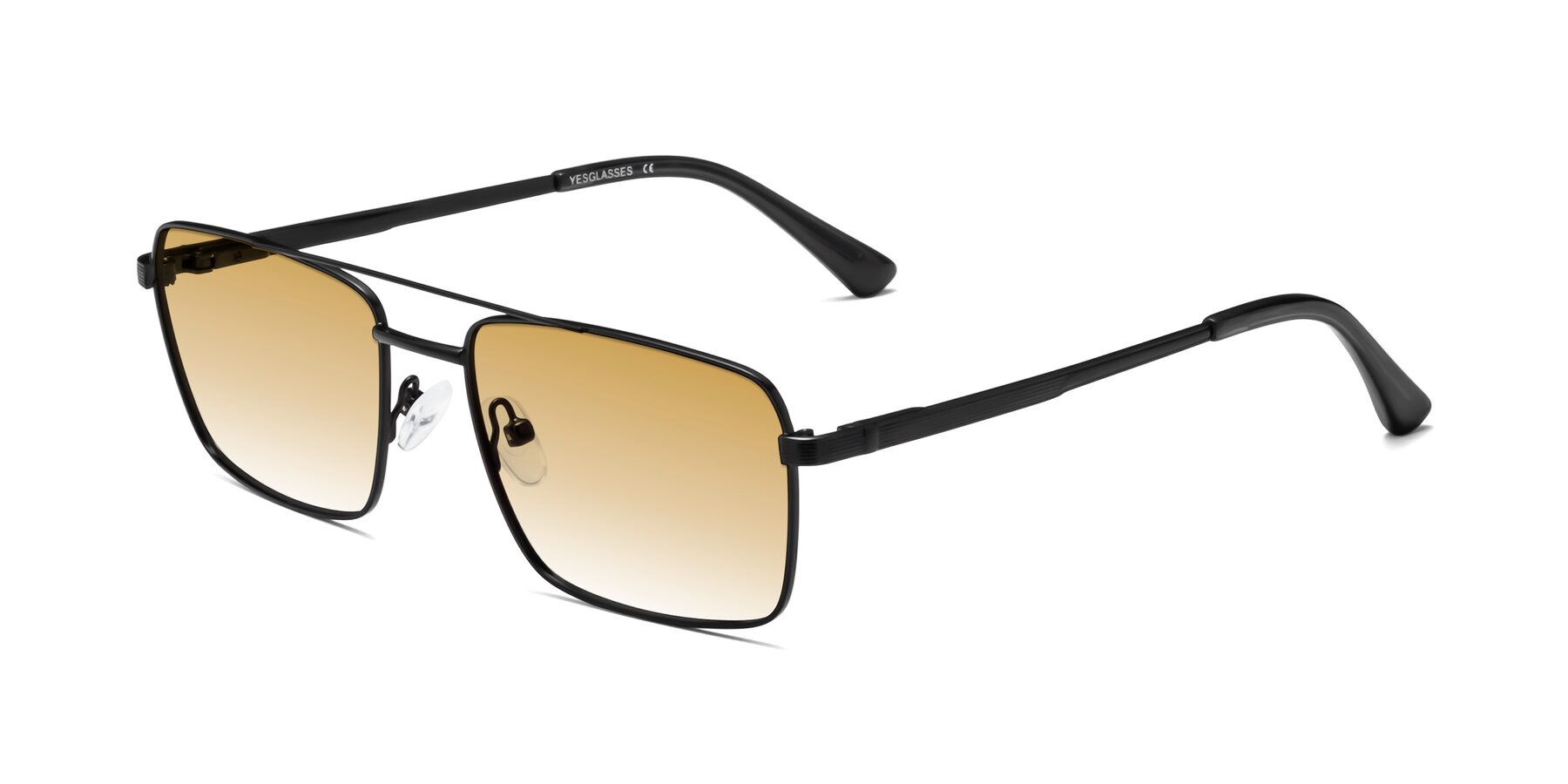 Angle of Beckum in Black with Champagne Gradient Lenses