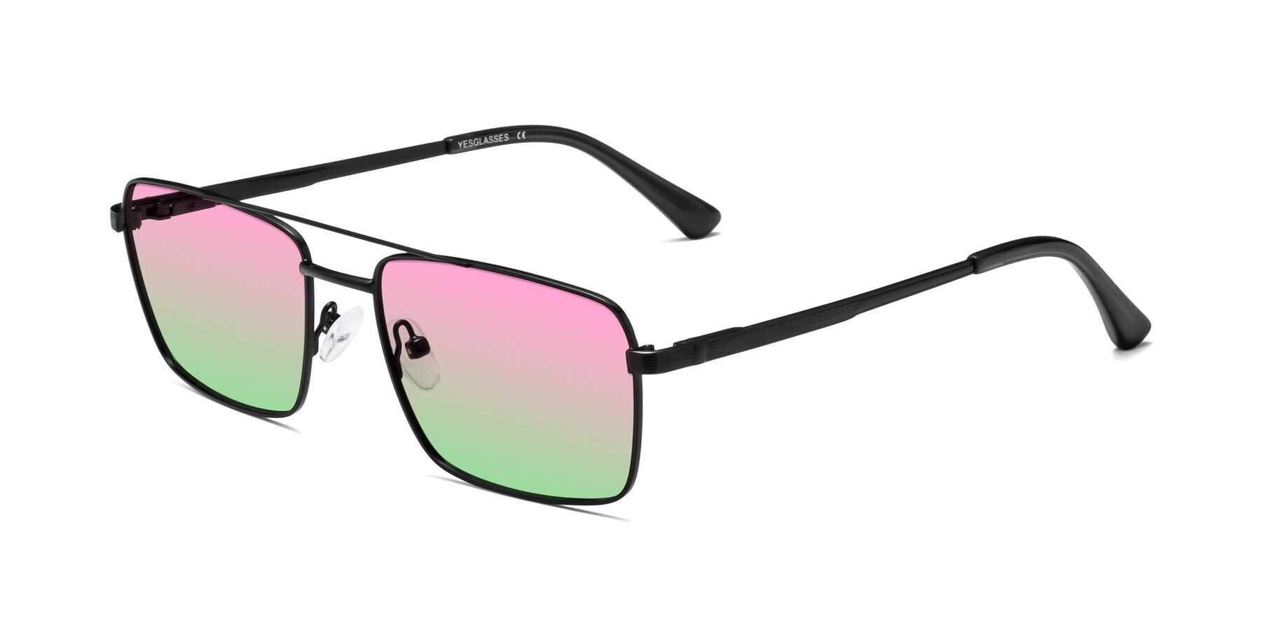 Angle of Beckum in Black with Pink / Green Gradient Lenses