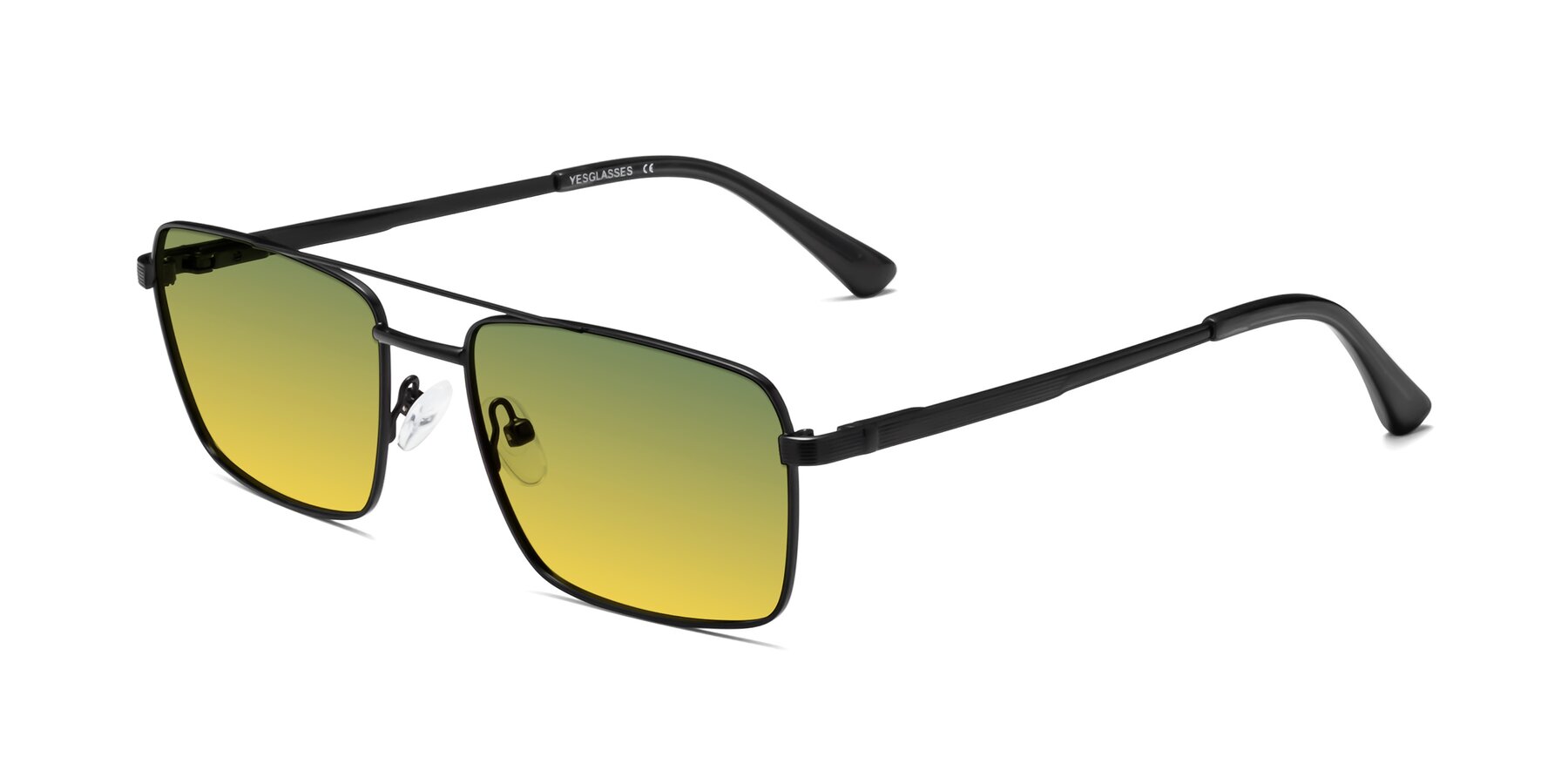 Angle of Beckum in Black with Green / Yellow Gradient Lenses