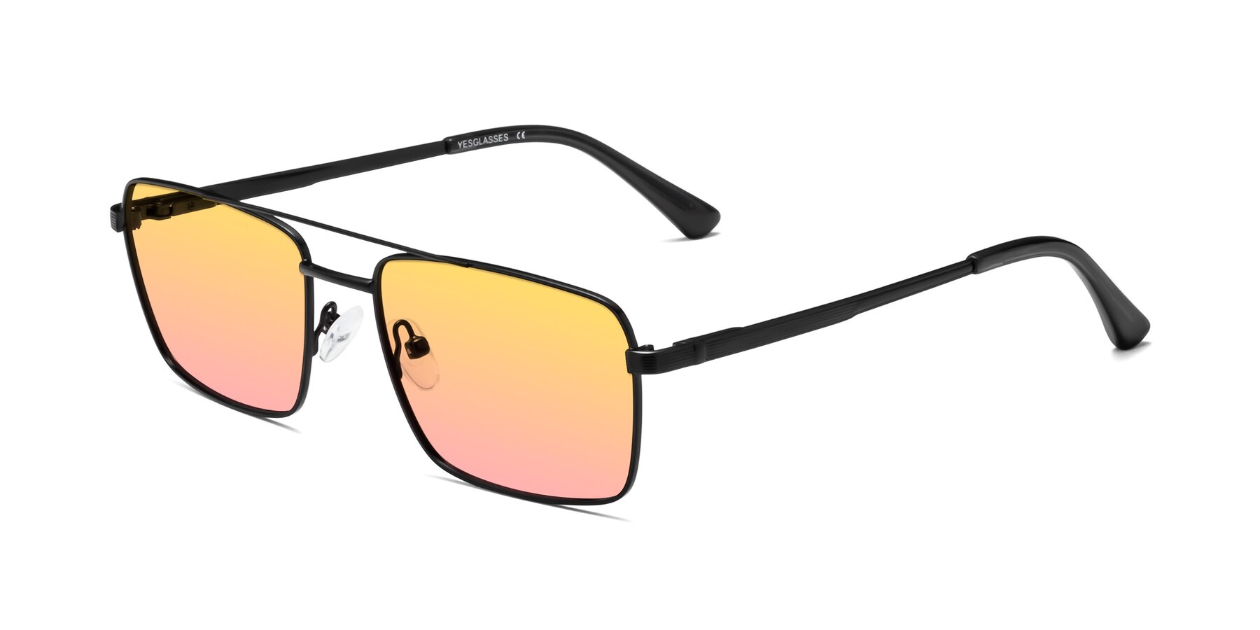 Angle of 9469 in Black with Yellow / Pink Gradient Lenses