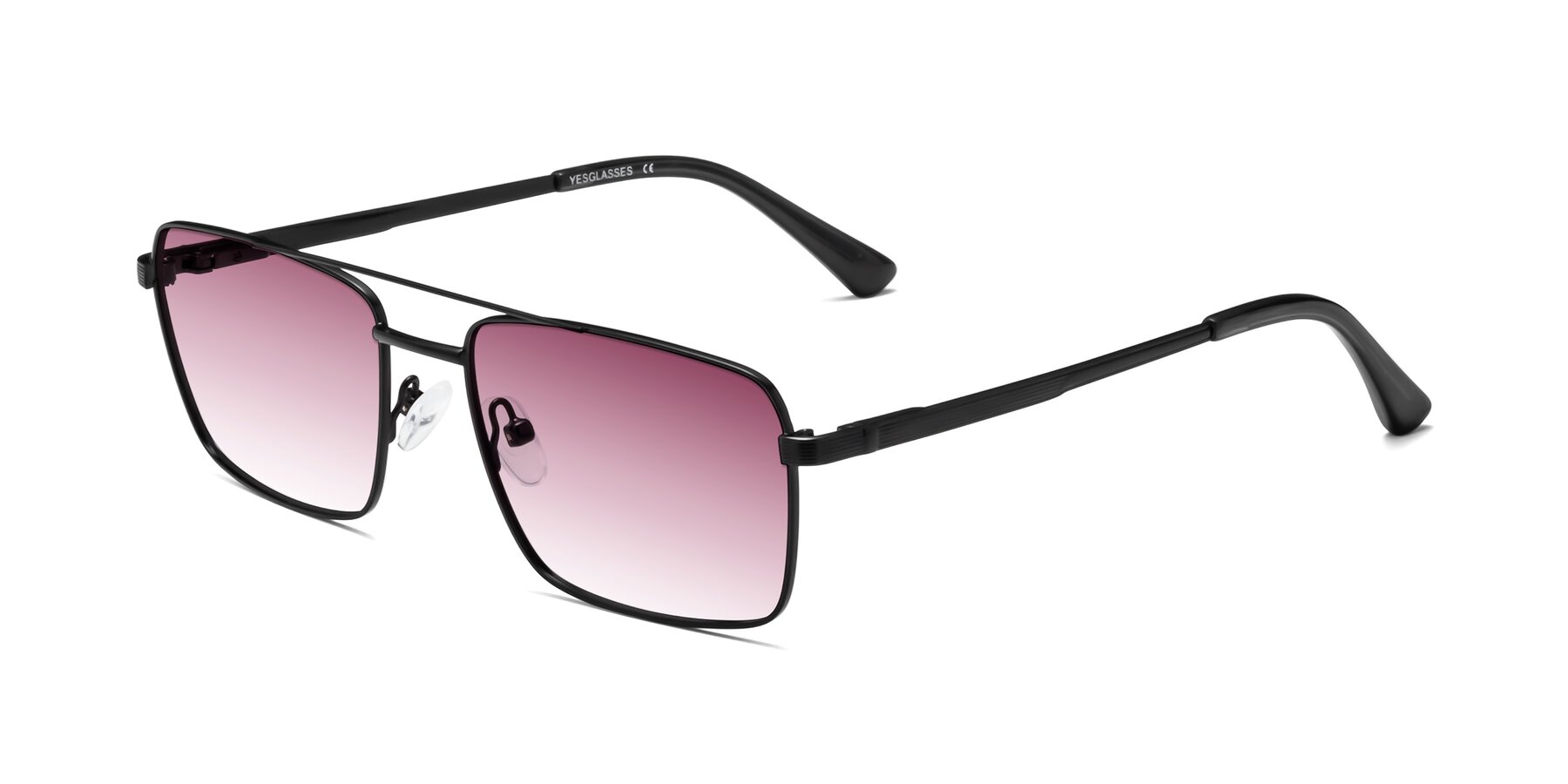 Angle of Beckum in Black with Wine Gradient Lenses