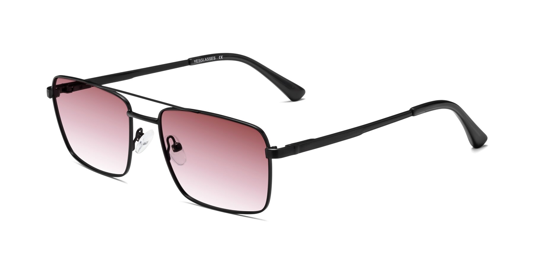 Angle of Beckum in Black with Garnet Gradient Lenses