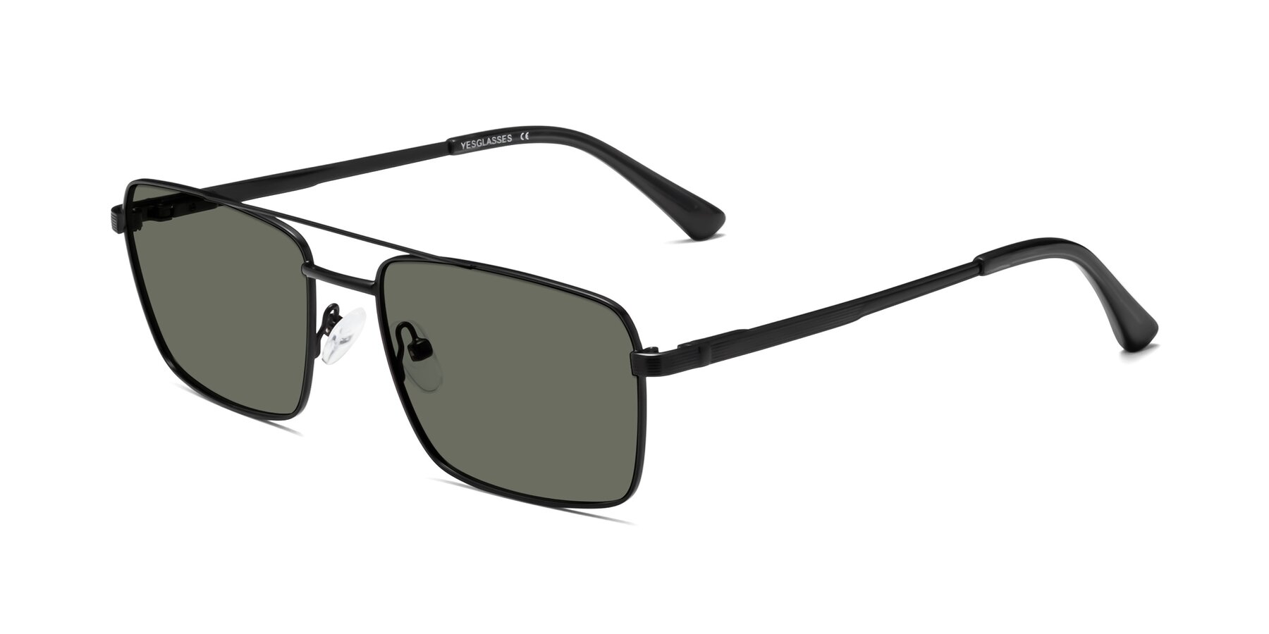 Angle of Beckum in Black with Gray Polarized Lenses