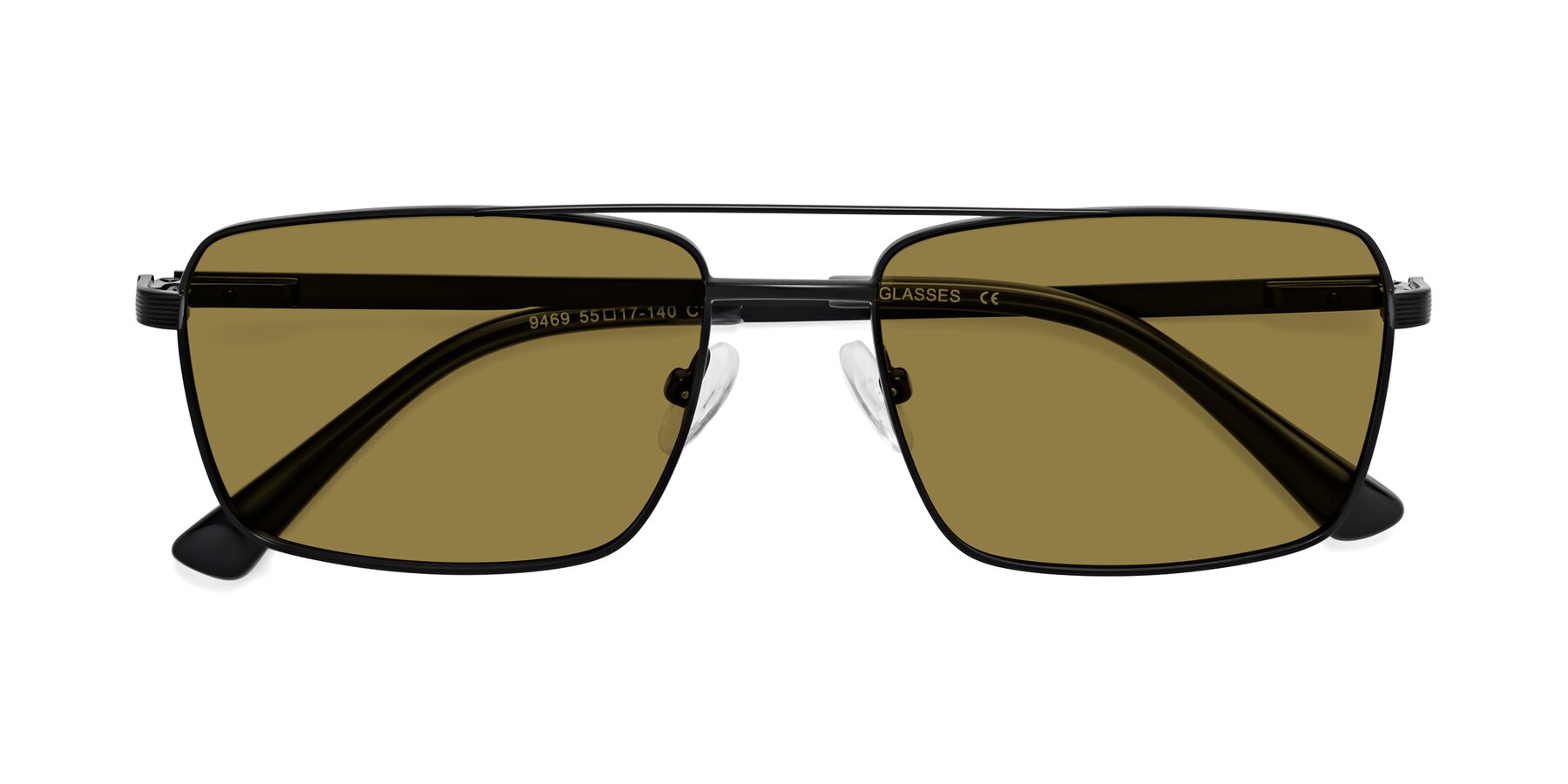 Folded Front of Beckum in Black with Brown Polarized Lenses
