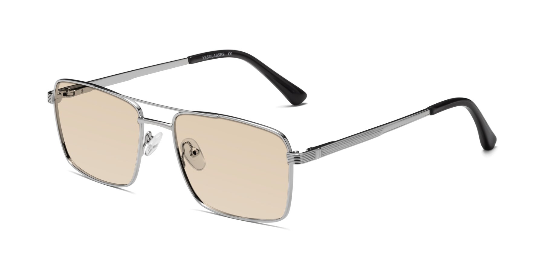 Angle of Beckum in Silver with Light Brown Tinted Lenses
