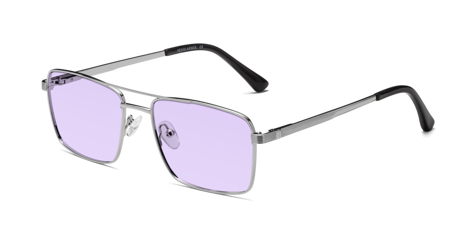 Angle of Beckum in Silver with Light Purple Tinted Lenses