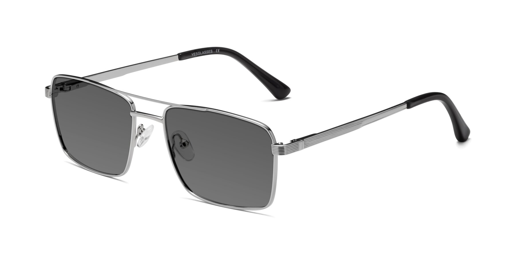 Angle of Beckum in Silver with Medium Gray Tinted Lenses