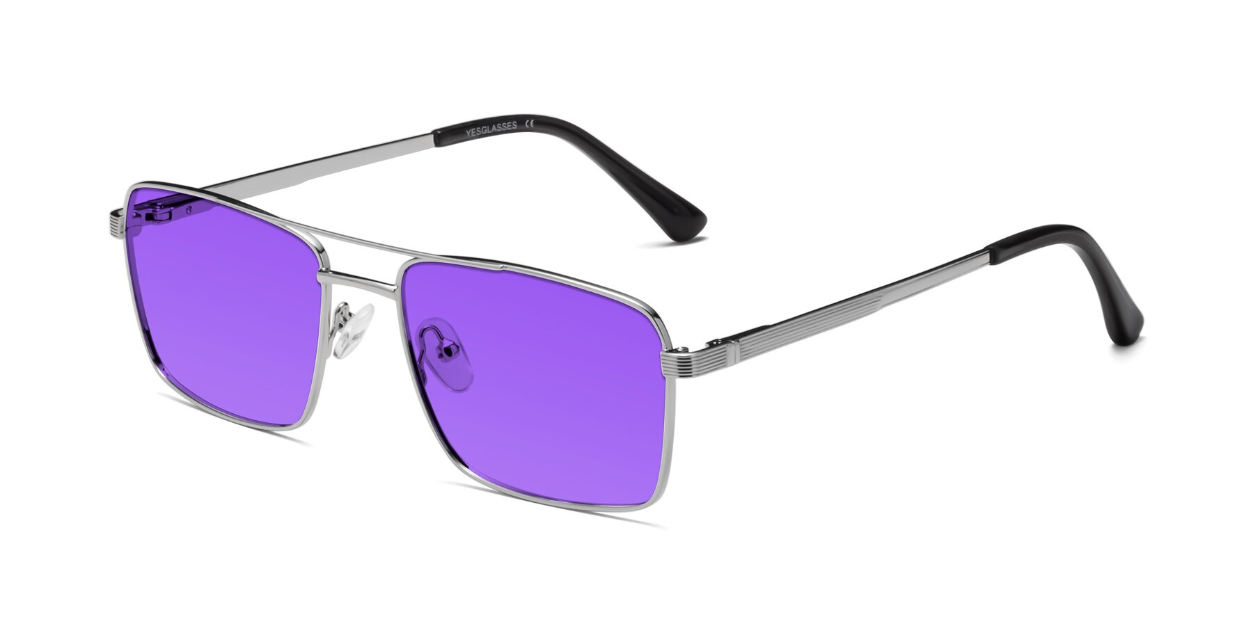 Angle of Beckum in Silver with Purple Tinted Lenses
