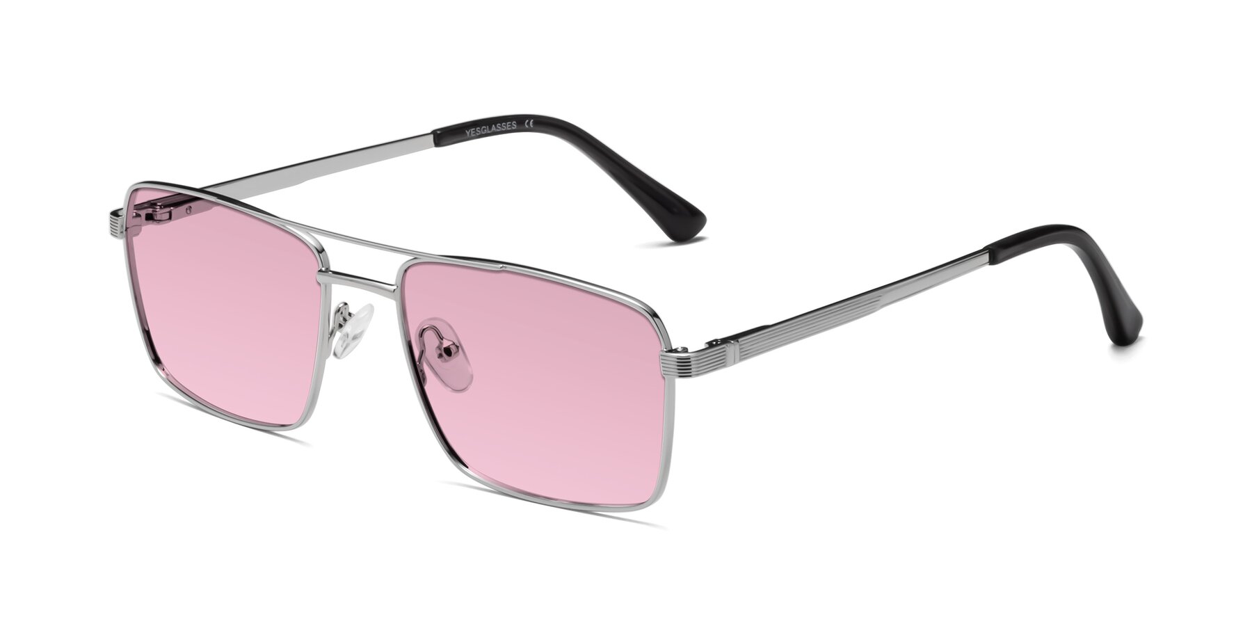 Angle of Beckum in Silver with Light Wine Tinted Lenses