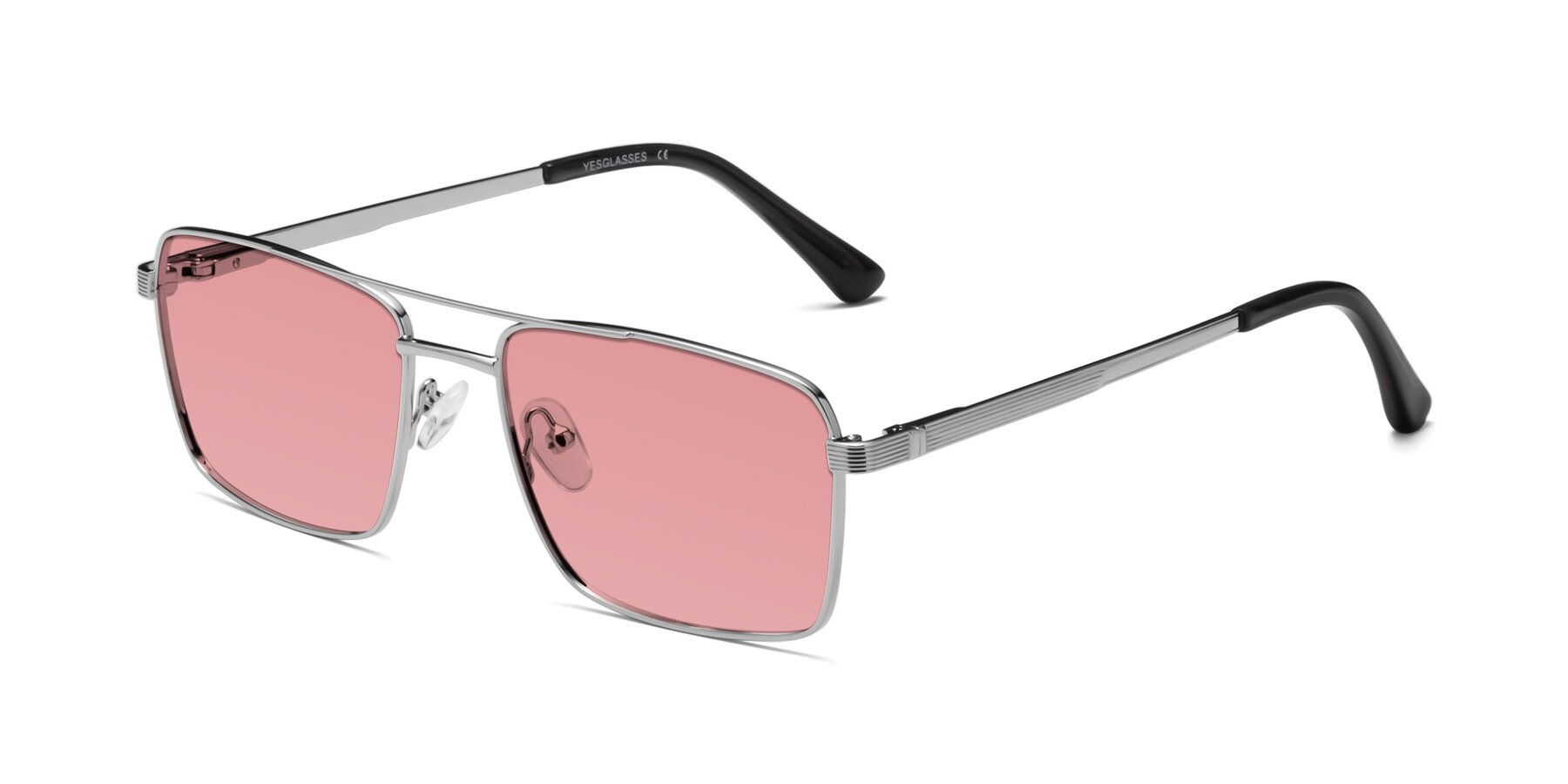 Angle of Beckum in Silver with Medium Garnet Tinted Lenses