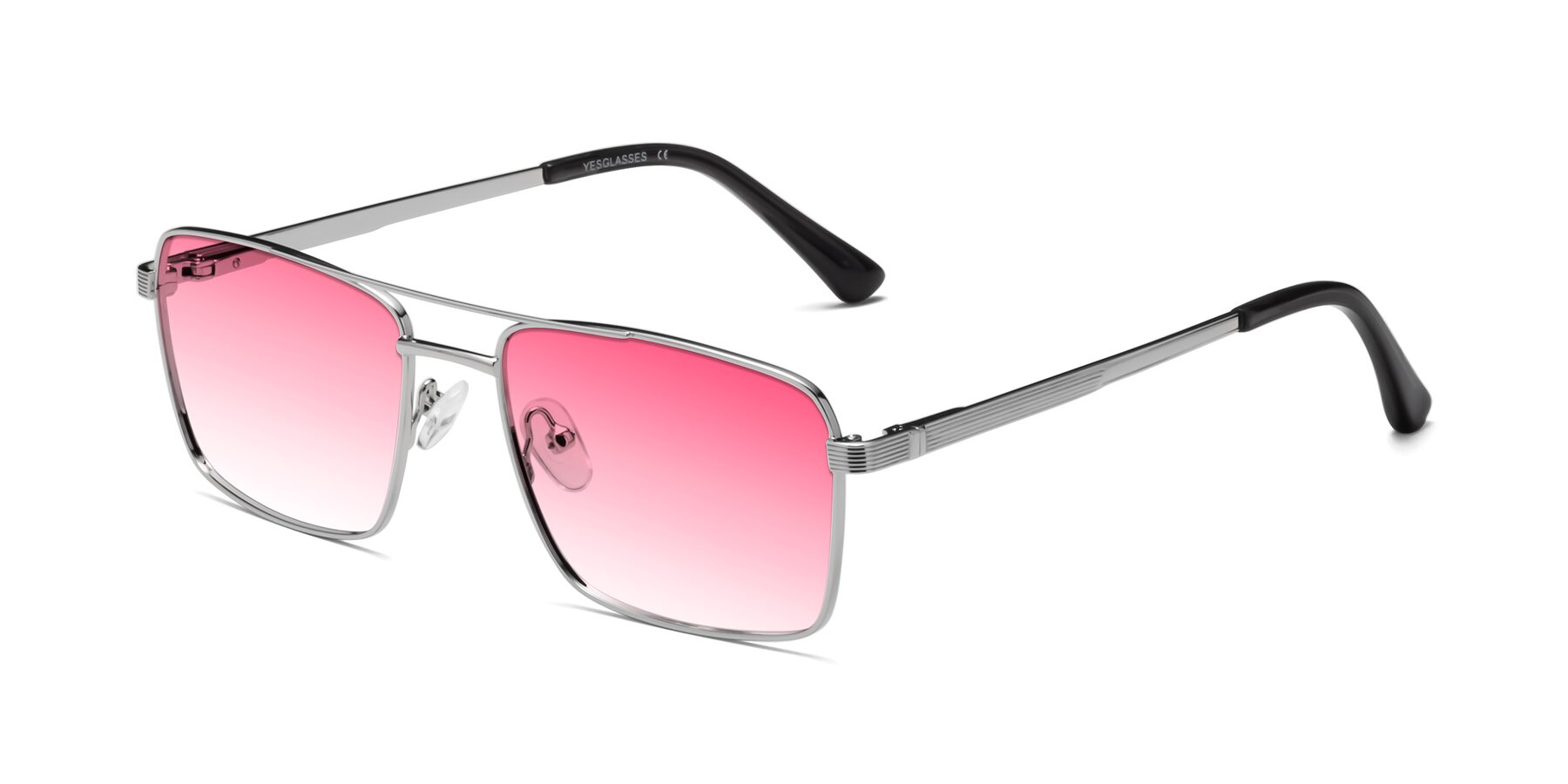 Angle of Beckum in Silver with Pink Gradient Lenses