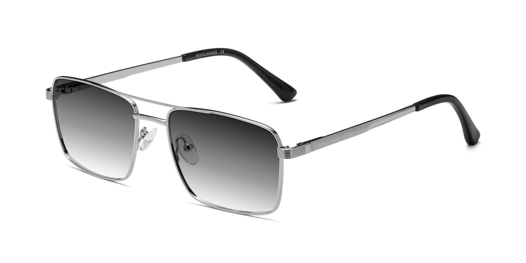 Angle of Beckum in Silver with Gray Gradient Lenses