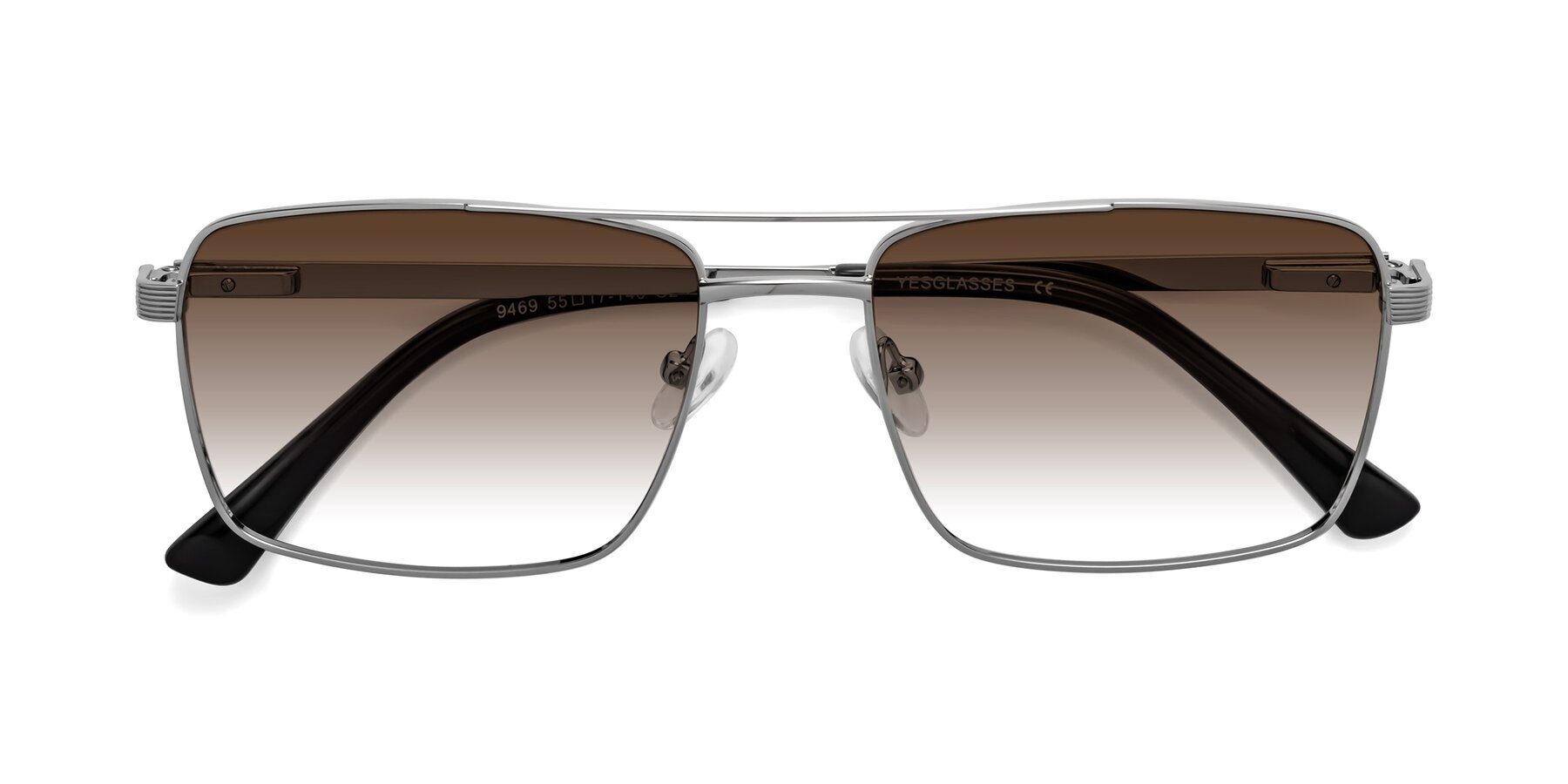 Folded Front of Beckum in Silver with Brown Gradient Lenses