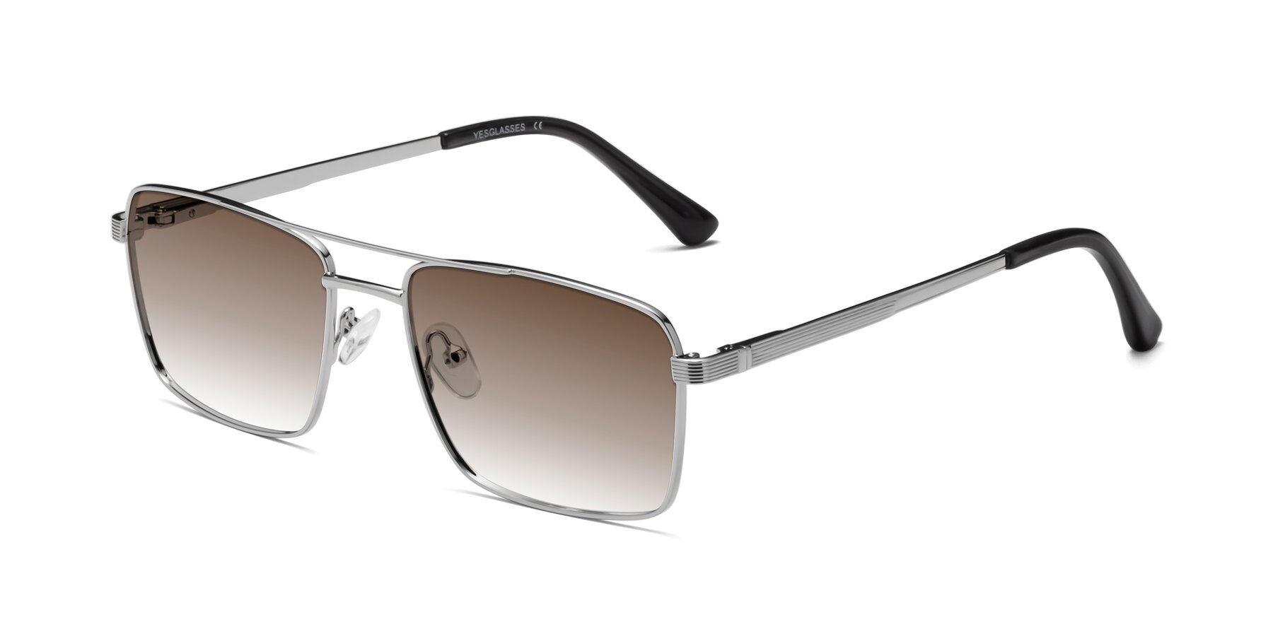 Angle of Beckum in Silver with Brown Gradient Lenses