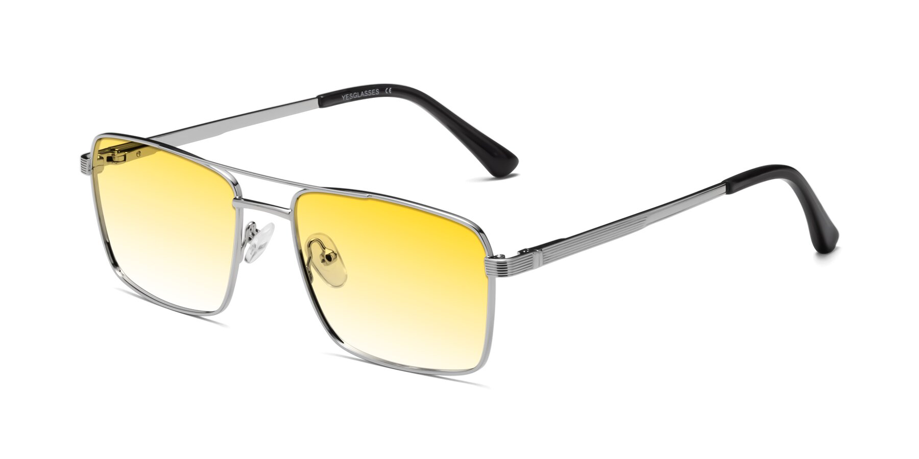 Angle of Beckum in Silver with Yellow Gradient Lenses