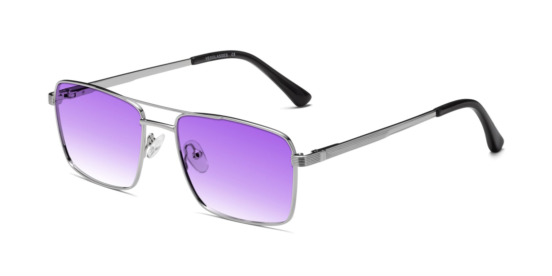 Angle of Beckum in Silver with Purple Gradient Lenses