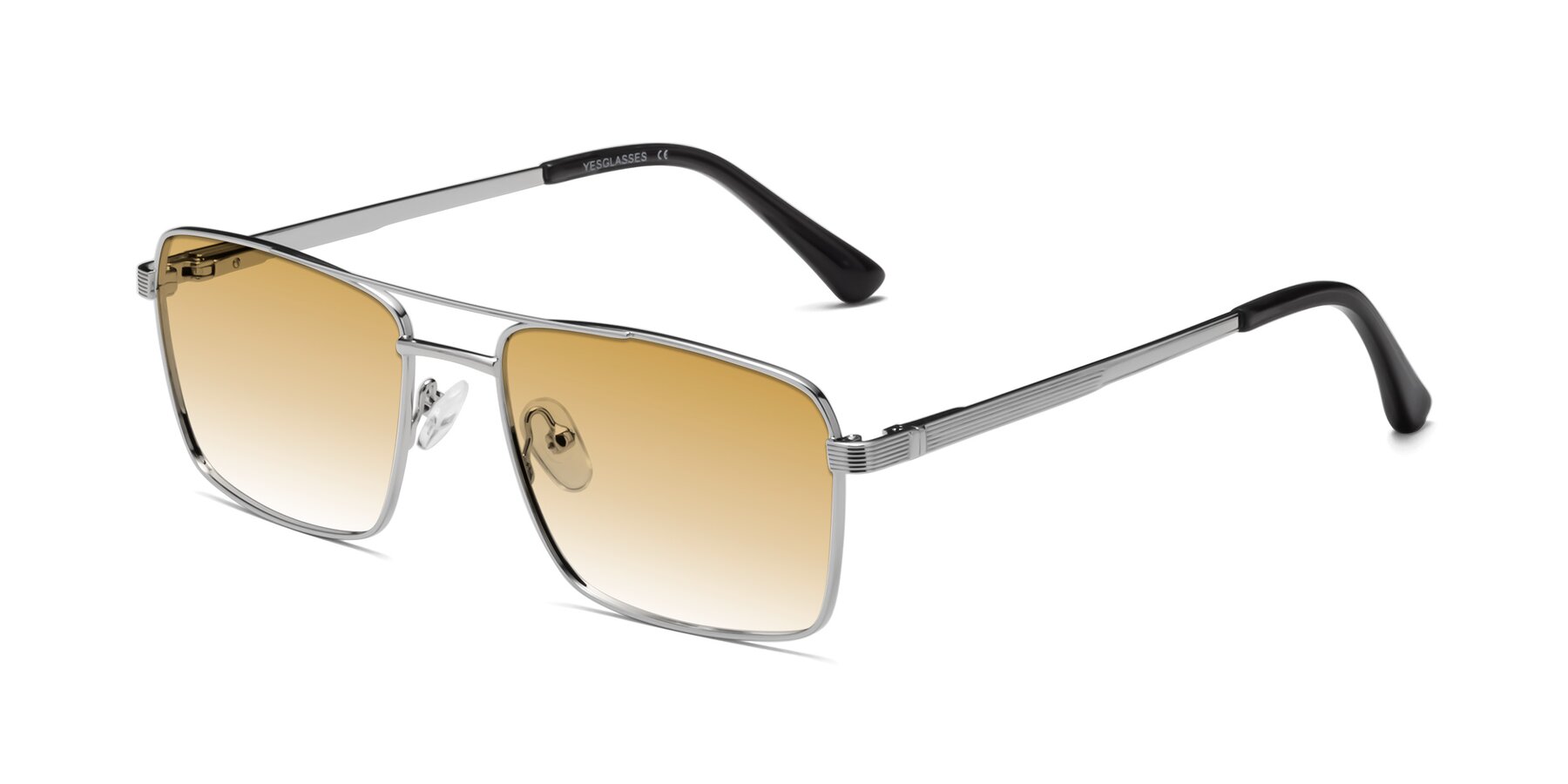 Angle of Beckum in Silver with Champagne Gradient Lenses