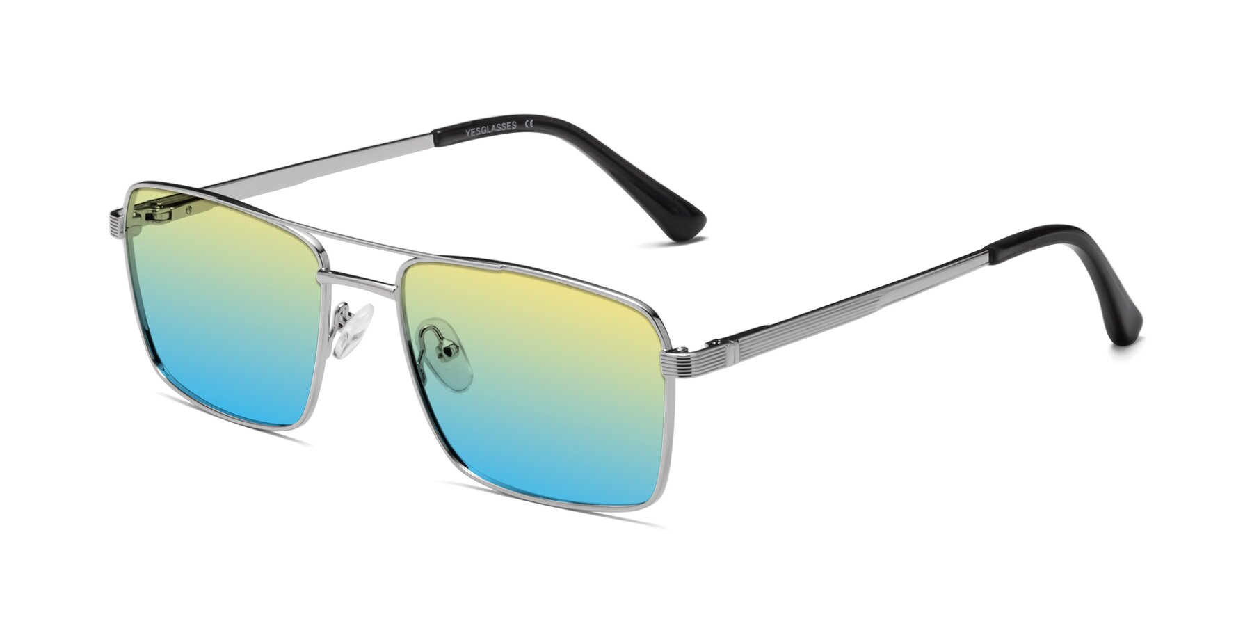 Angle of Beckum in Silver with Yellow / Blue Gradient Lenses
