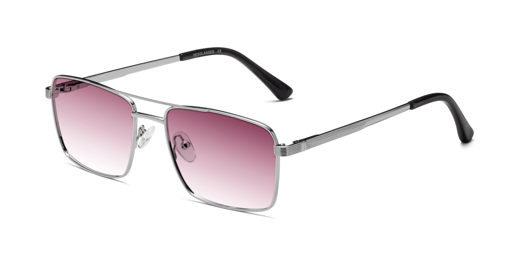 Angle of Beckum in Silver with Wine Gradient Lenses