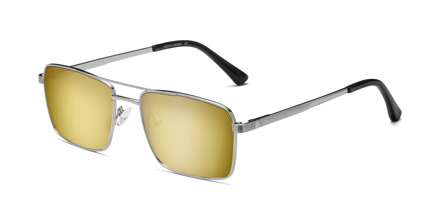 Angle of Beckum in Silver with Gold Mirrored Lenses