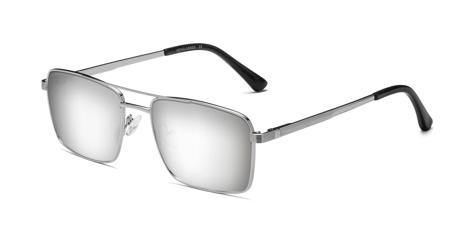 Angle of Beckum in Silver with Silver Mirrored Lenses