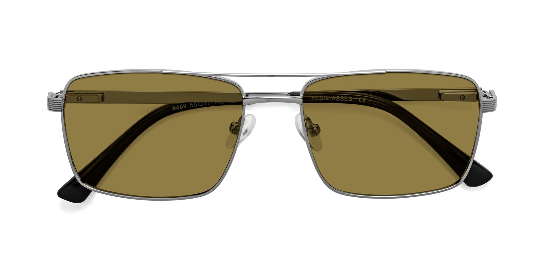 Folded Front of Beckum in Silver with Brown Polarized Lenses