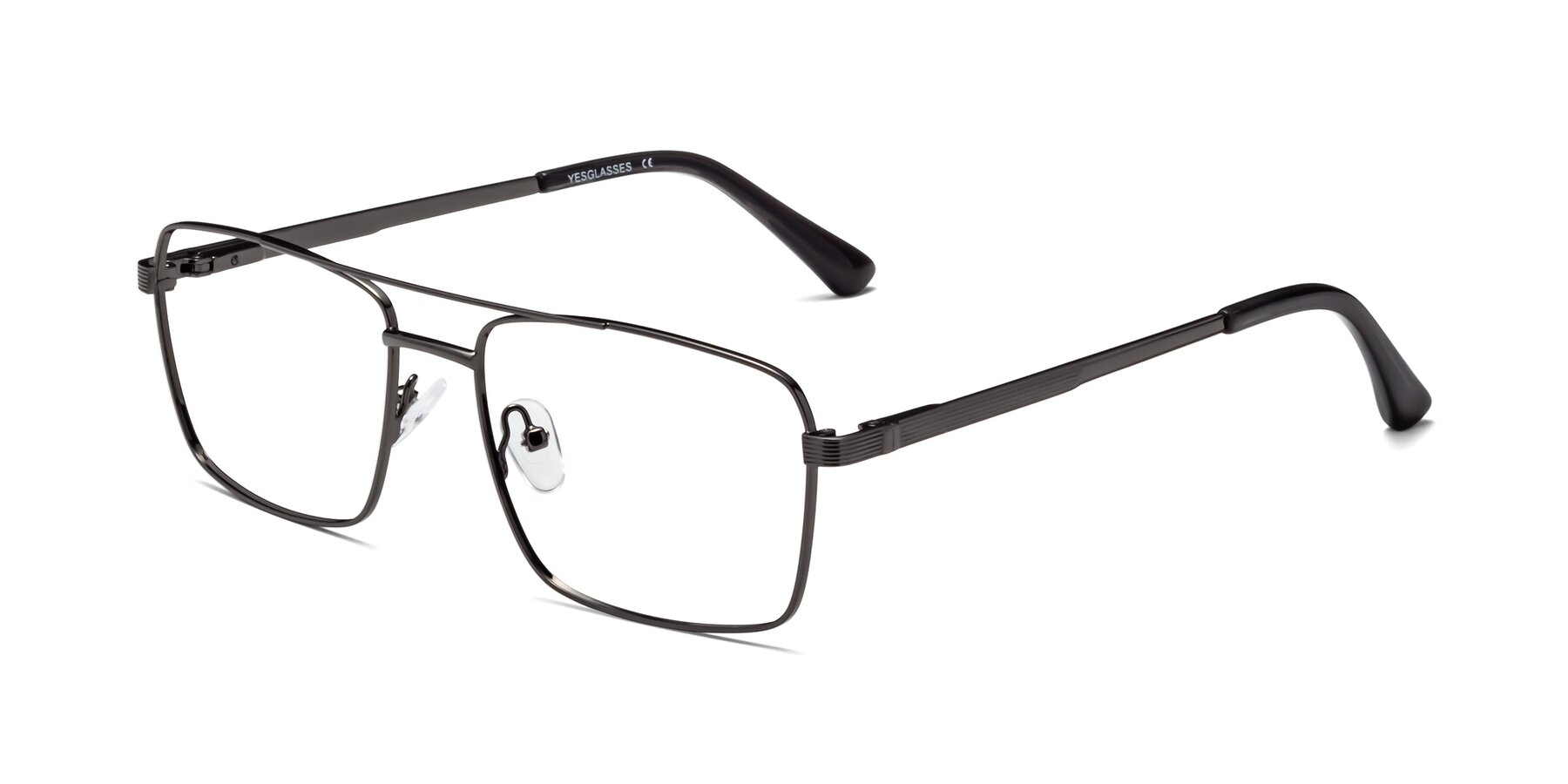 Angle of 9469 in Gunmetal with Clear Reading Eyeglass Lenses
