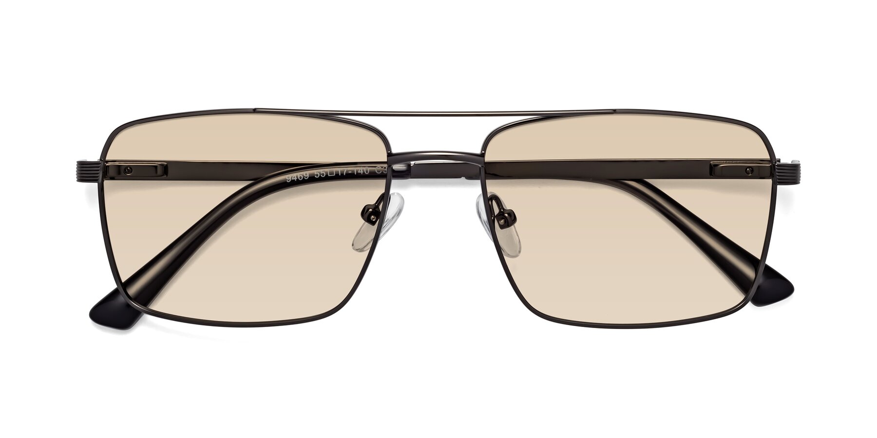 Folded Front of Beckum in Gunmetal with Light Brown Tinted Lenses