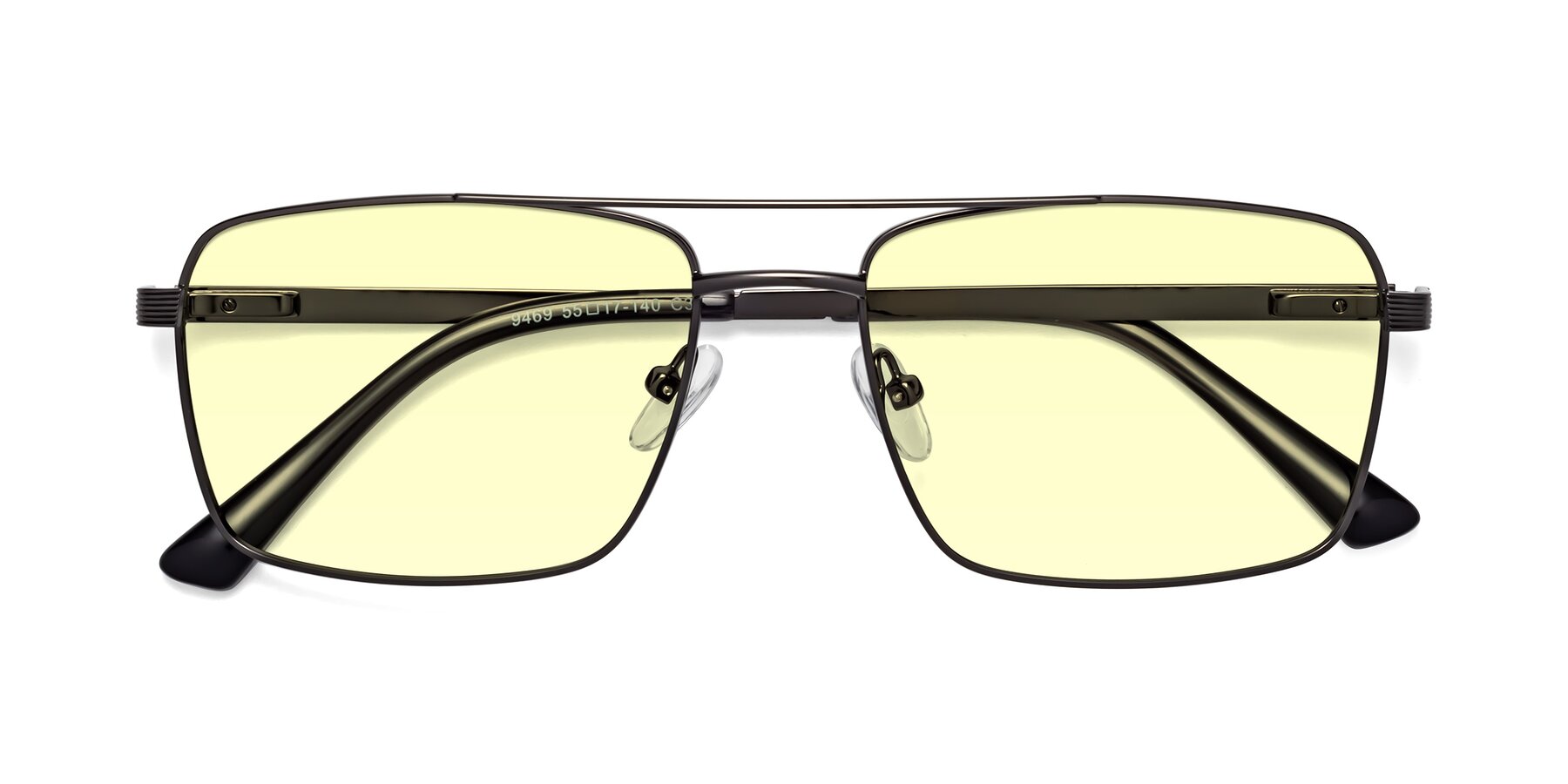 Folded Front of Beckum in Gunmetal with Light Yellow Tinted Lenses