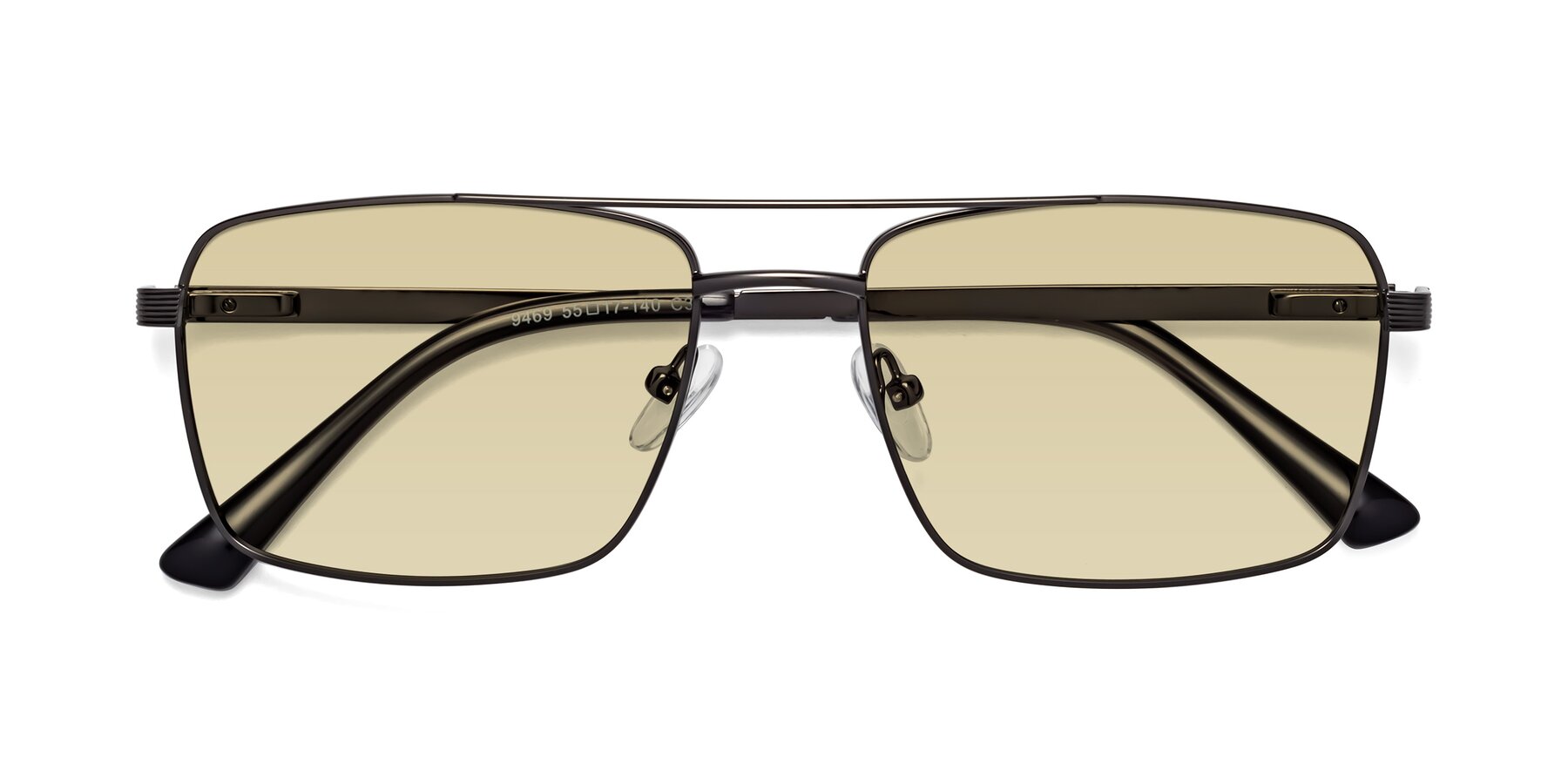 Folded Front of Beckum in Gunmetal with Light Champagne Tinted Lenses