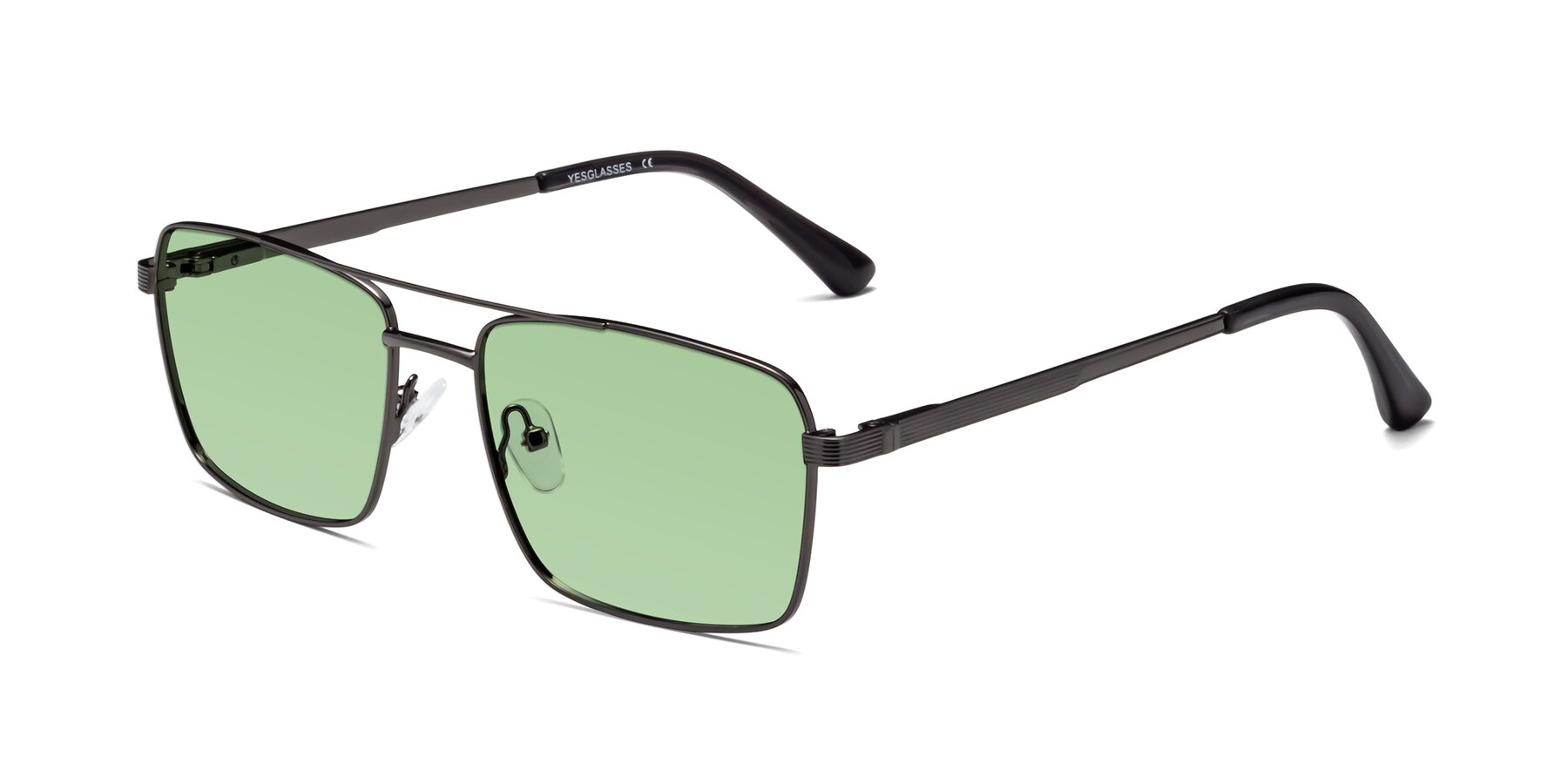 Angle of Beckum in Gunmetal with Medium Green Tinted Lenses