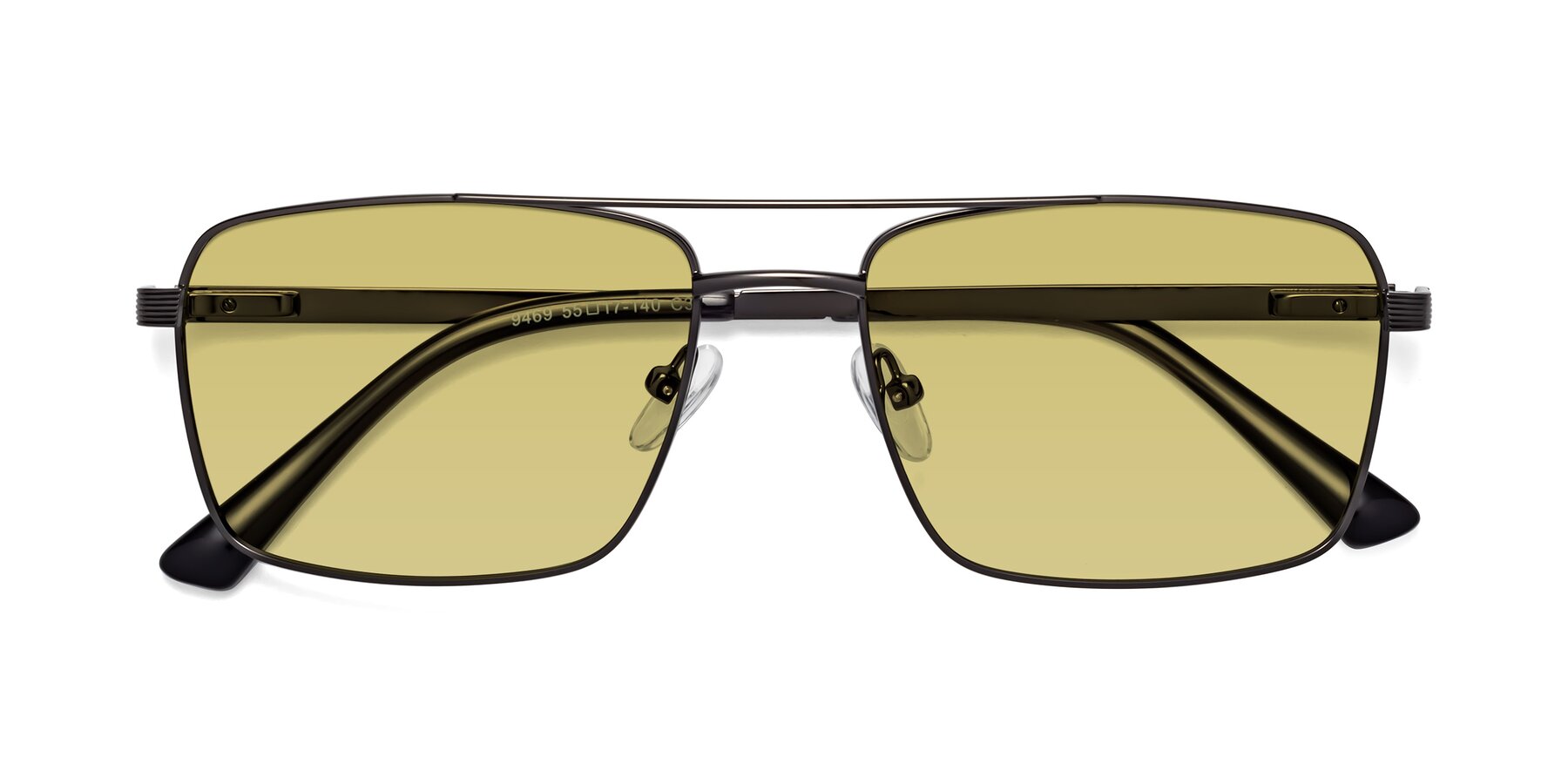 Folded Front of Beckum in Gunmetal with Medium Champagne Tinted Lenses
