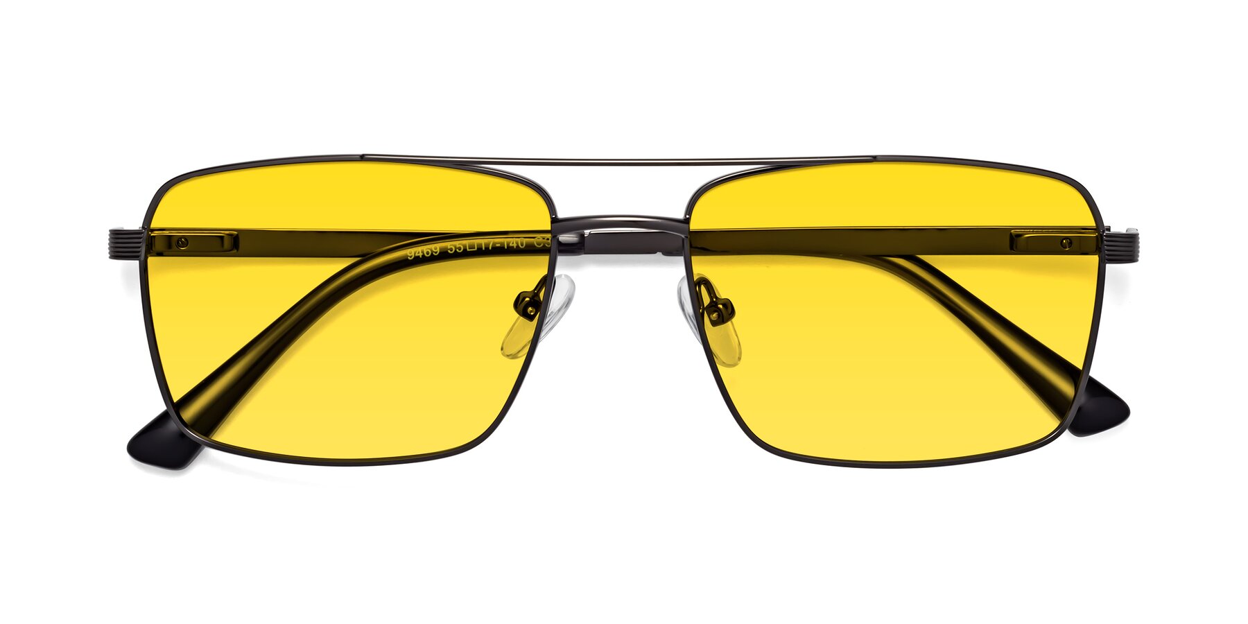 Folded Front of 9469 in Gunmetal with Yellow Tinted Lenses