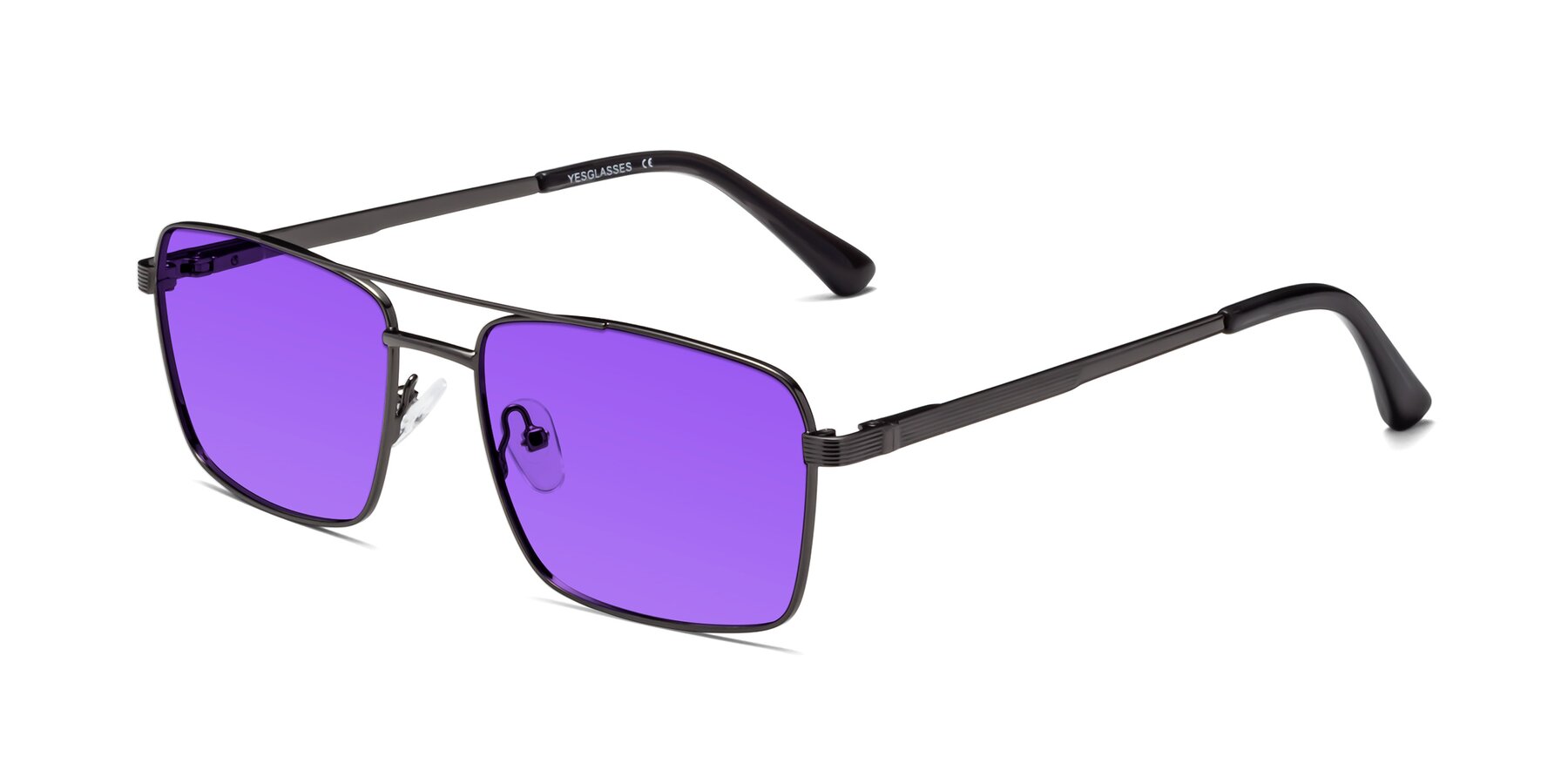 Angle of Beckum in Gunmetal with Purple Tinted Lenses